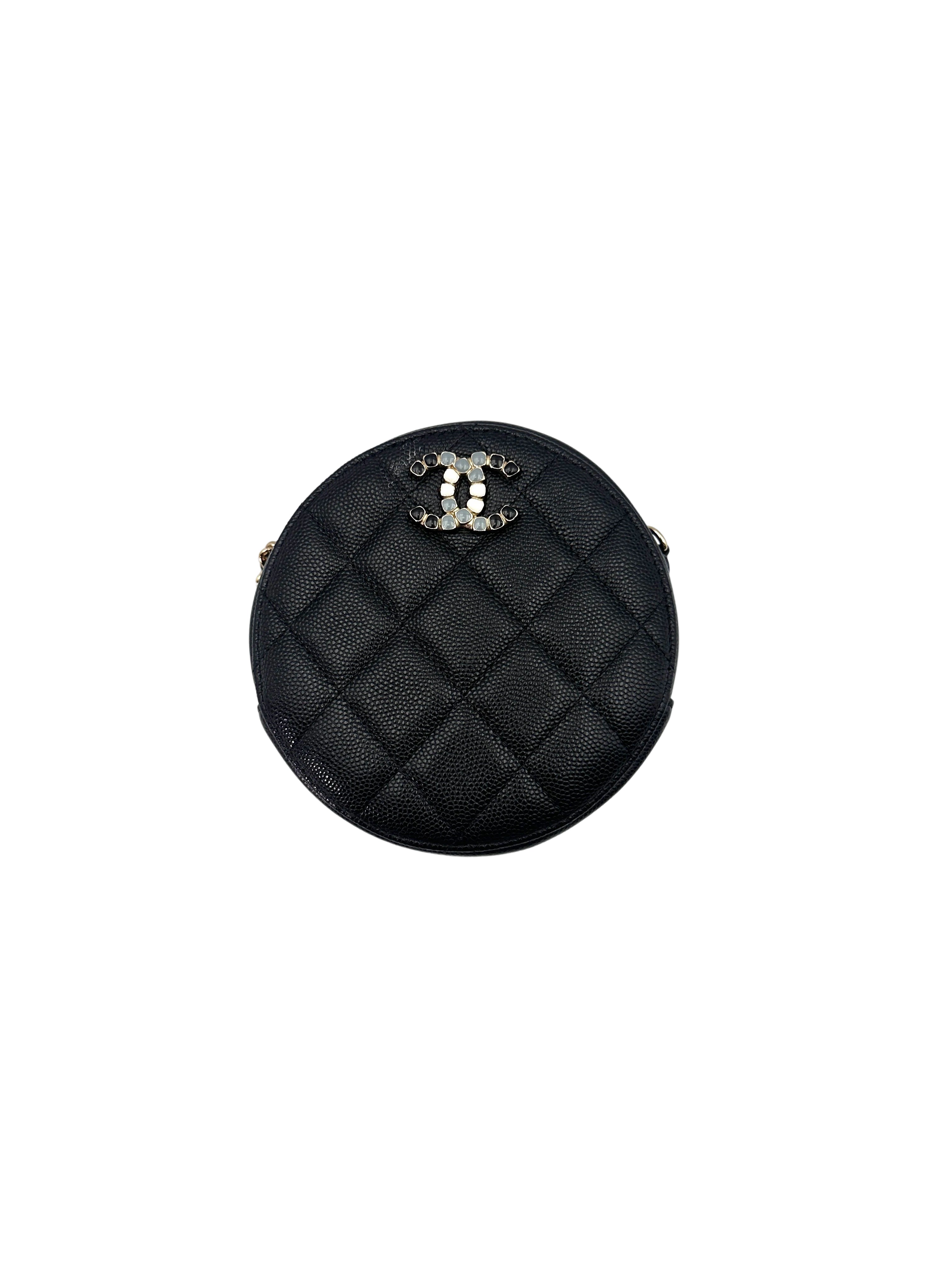 Chanel Black Quilted Calfskin Round Chain Shoulder Bag(31***41) CC1657