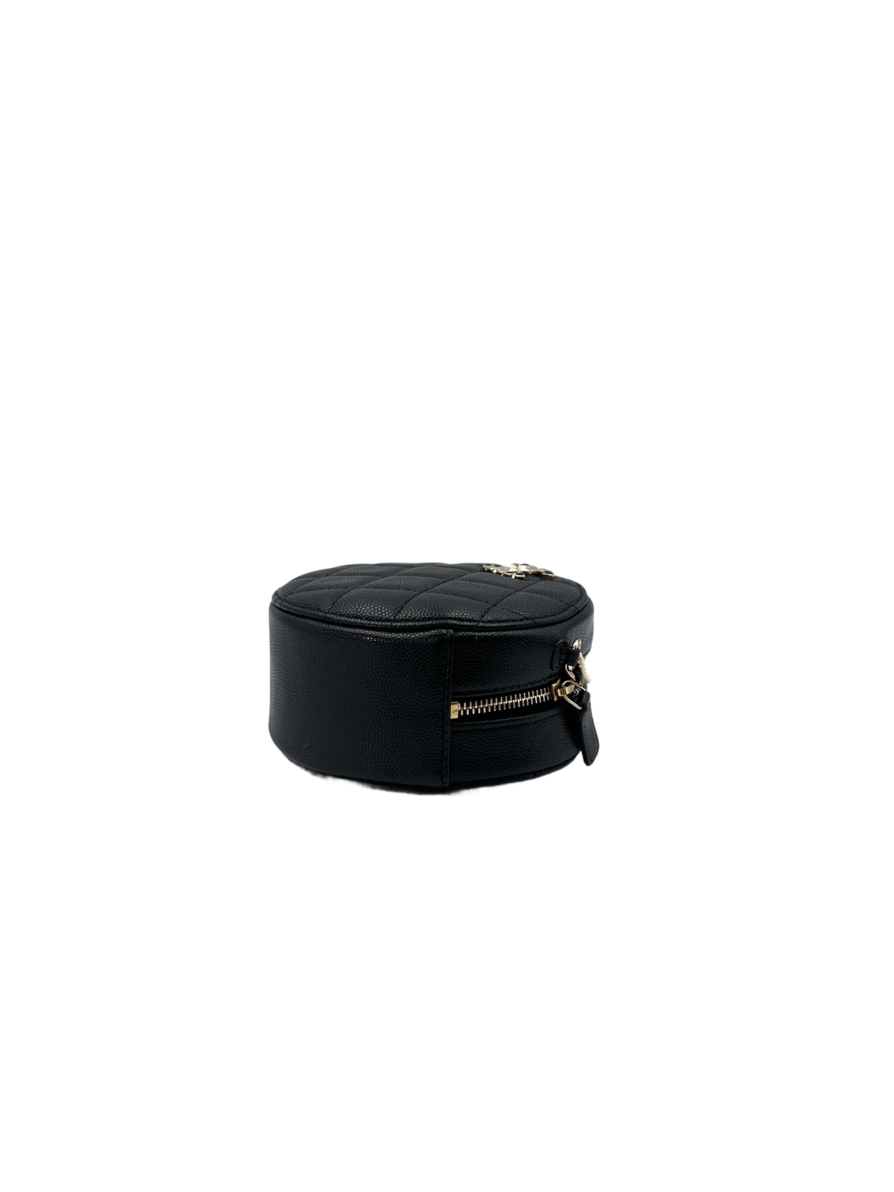 Chanel Black Quilted Calfskin Round Chain Shoulder Bag(31***41) CC1657