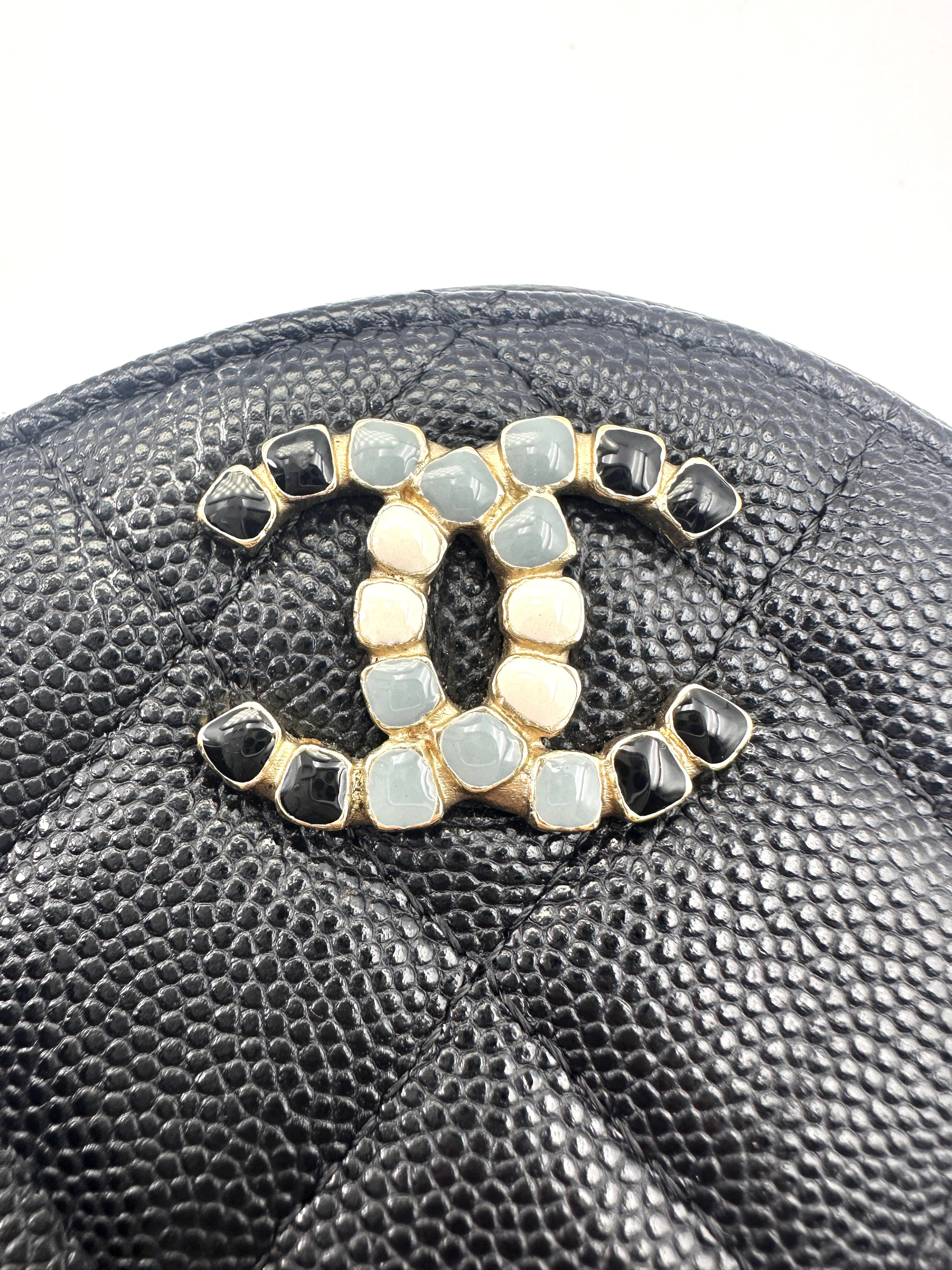 Chanel Black Quilted Calfskin Round Chain Shoulder Bag(31***41) CC1657