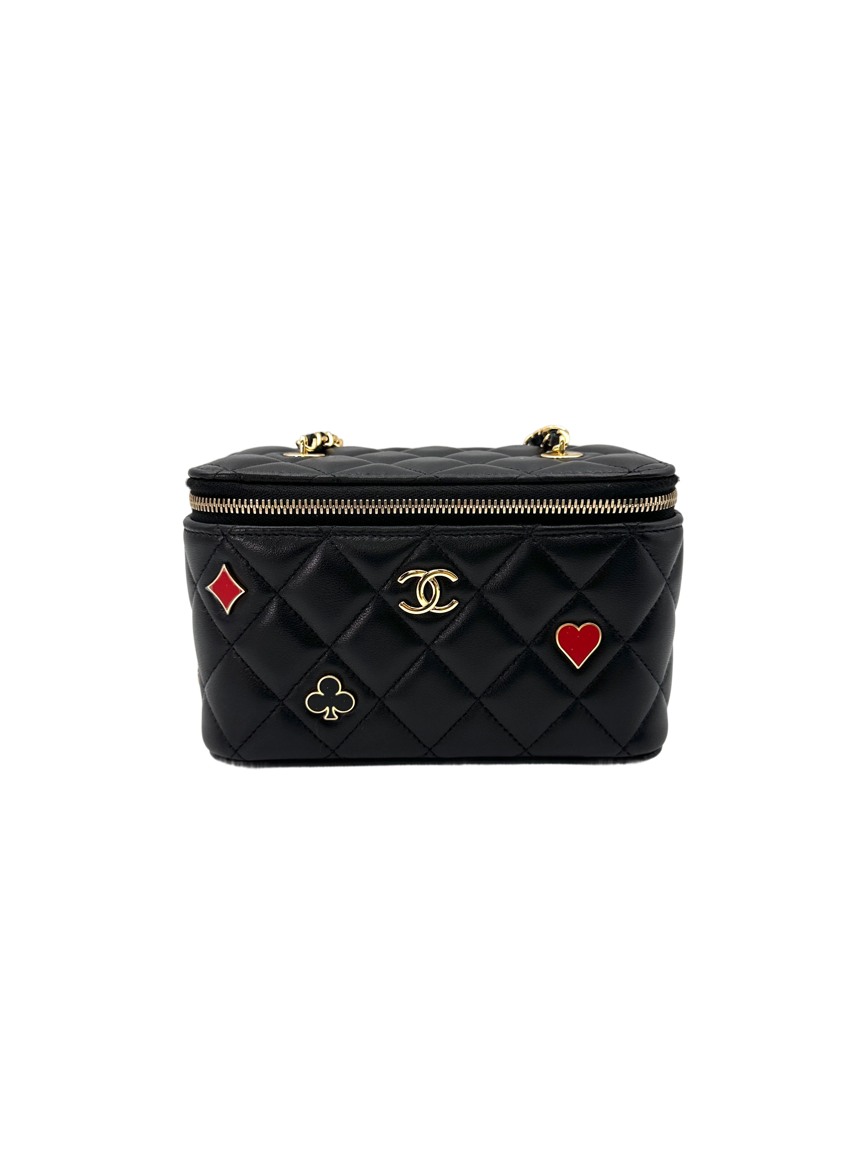 Chanel Casino Charms Black Quilted Leather Vanity Case(NC***47) CC1659