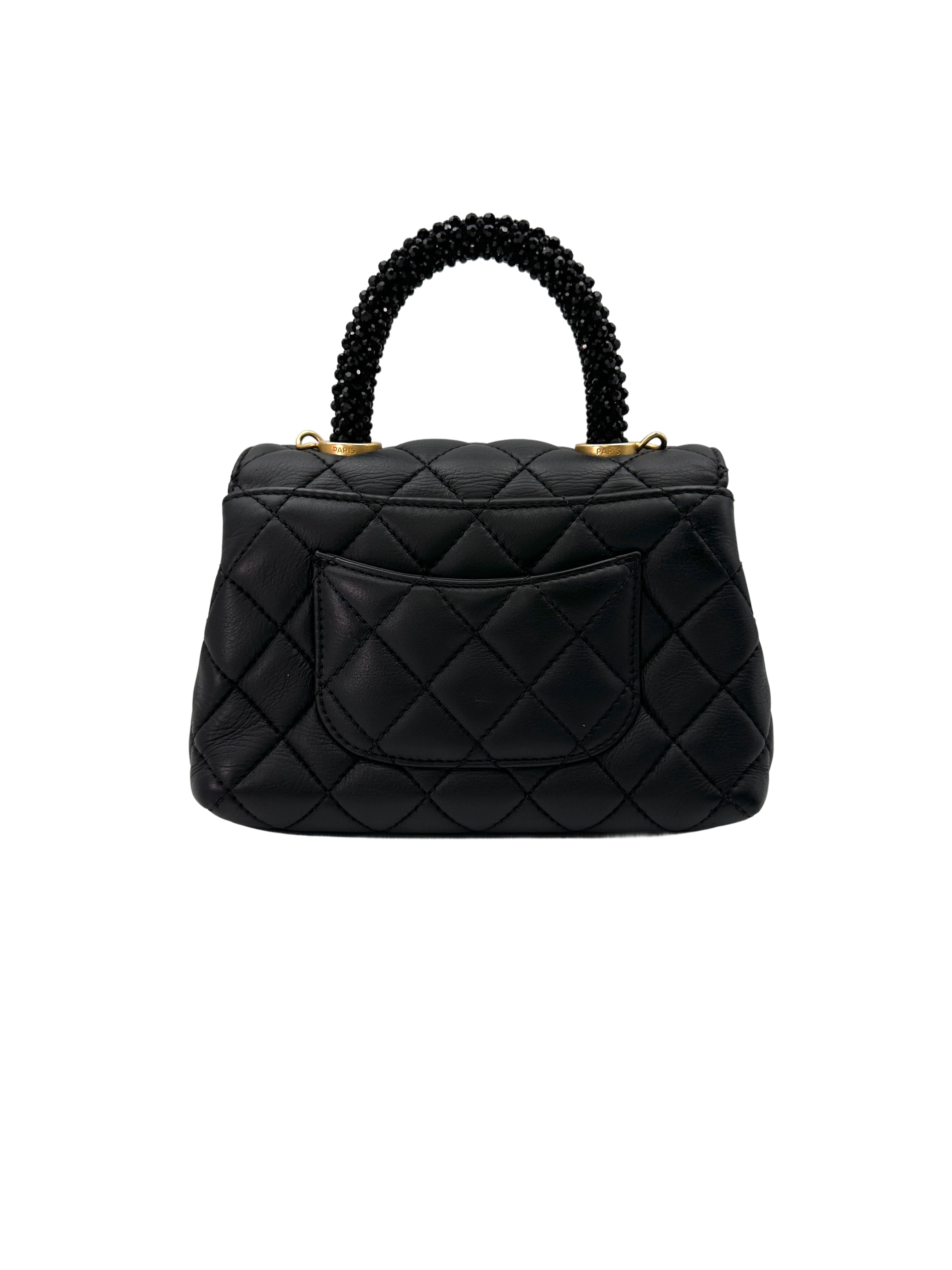 Chanel CoCo Handle Black Quilted Leather Mini Handle Bag(T8***99) CC1658
