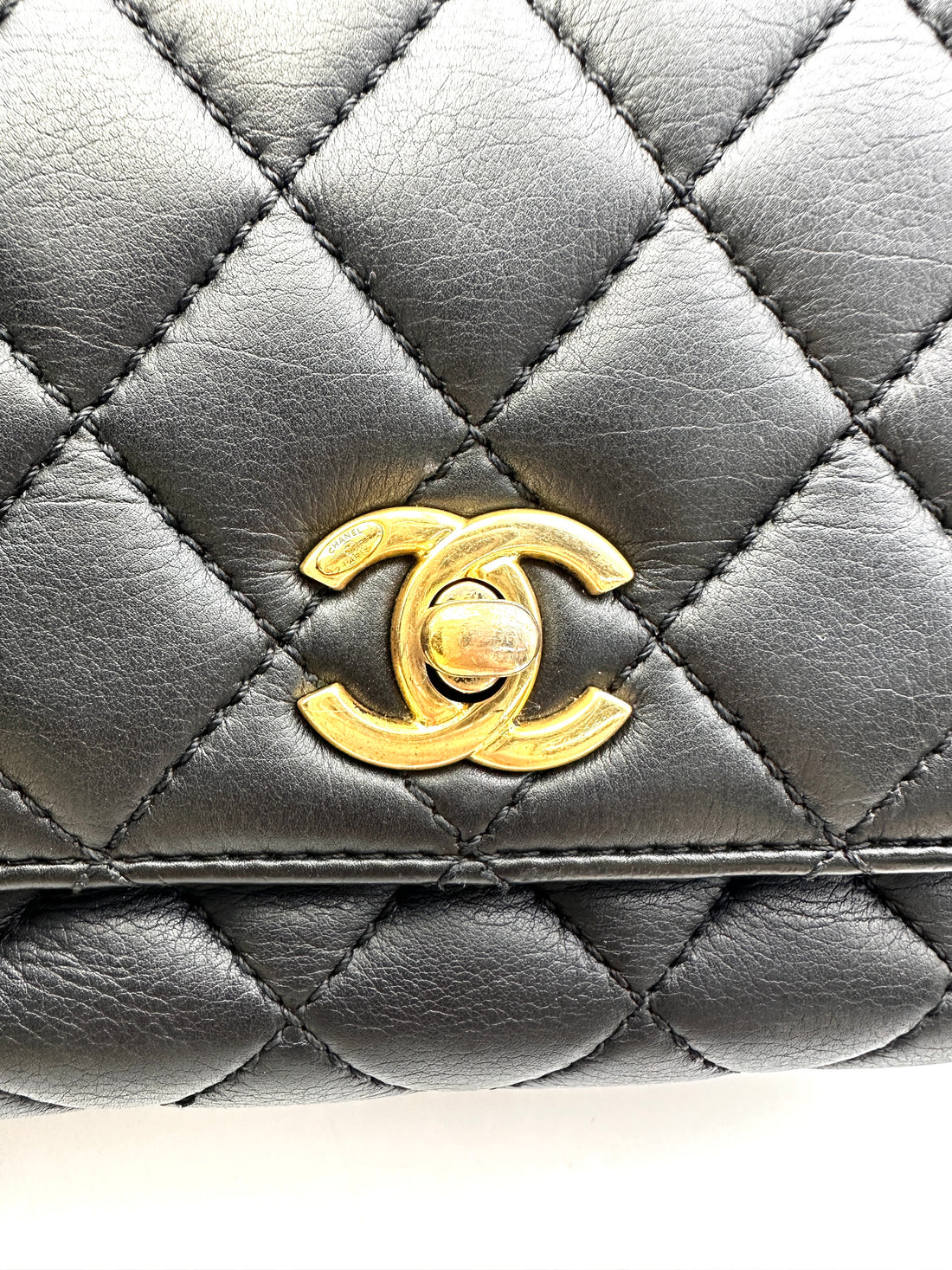 Chanel CoCo Handle Black Quilted Leather Mini Handle Bag(T8***99) CC1658