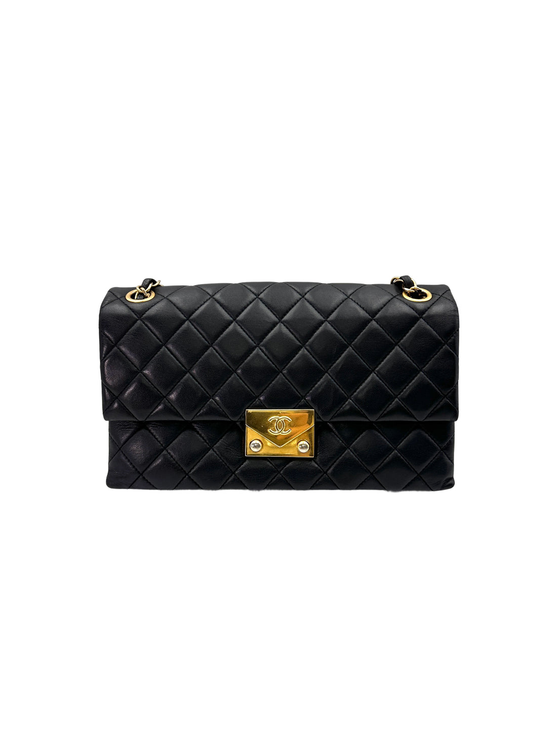 Chanel Black Quilted Leather Shoulder Bag With Gold Hardware(22***88) CC1661