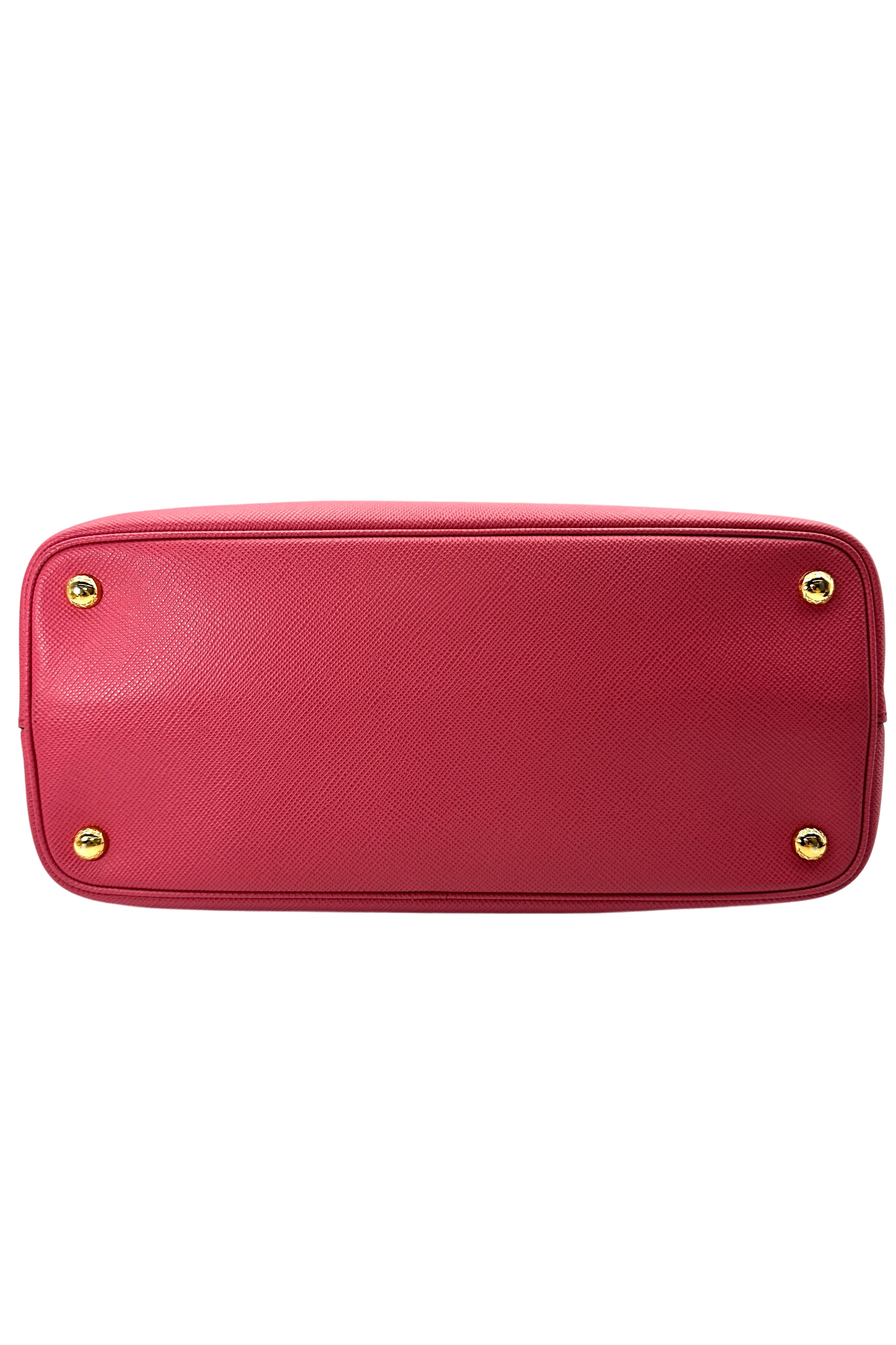Prada Pink Saffiano Cuir Double Tote Handle Bag PR251