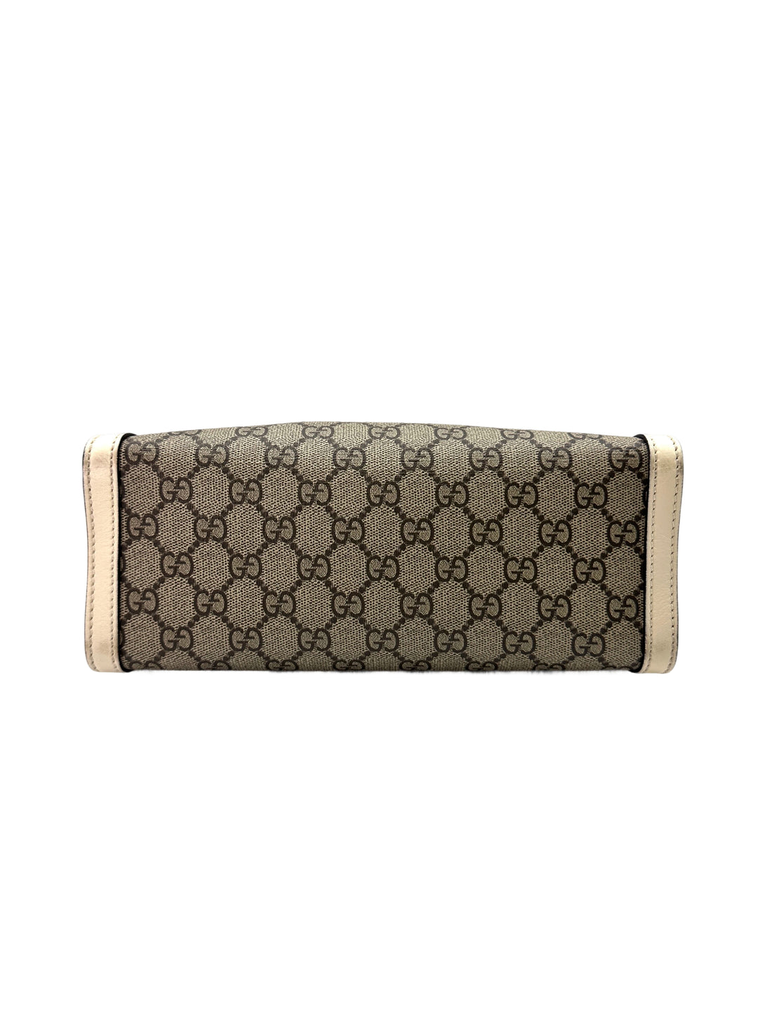 Gucci Padlock GG Supreme Shoulder Bag With White Leather Trim GG826