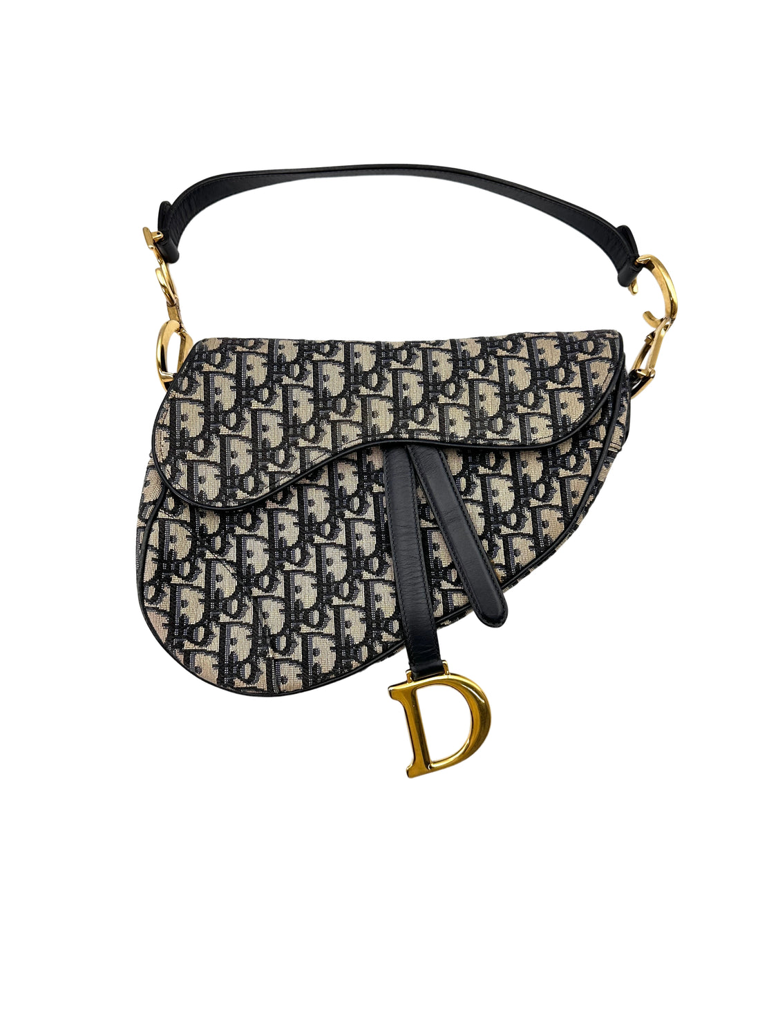 Christian Dior Oblique Black Jacquard Saddle Bag DR638