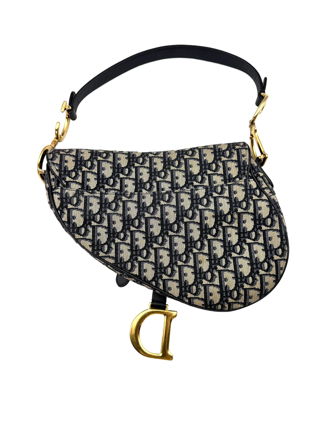 Christian Dior Oblique Black Jacquard Saddle Bag DR638