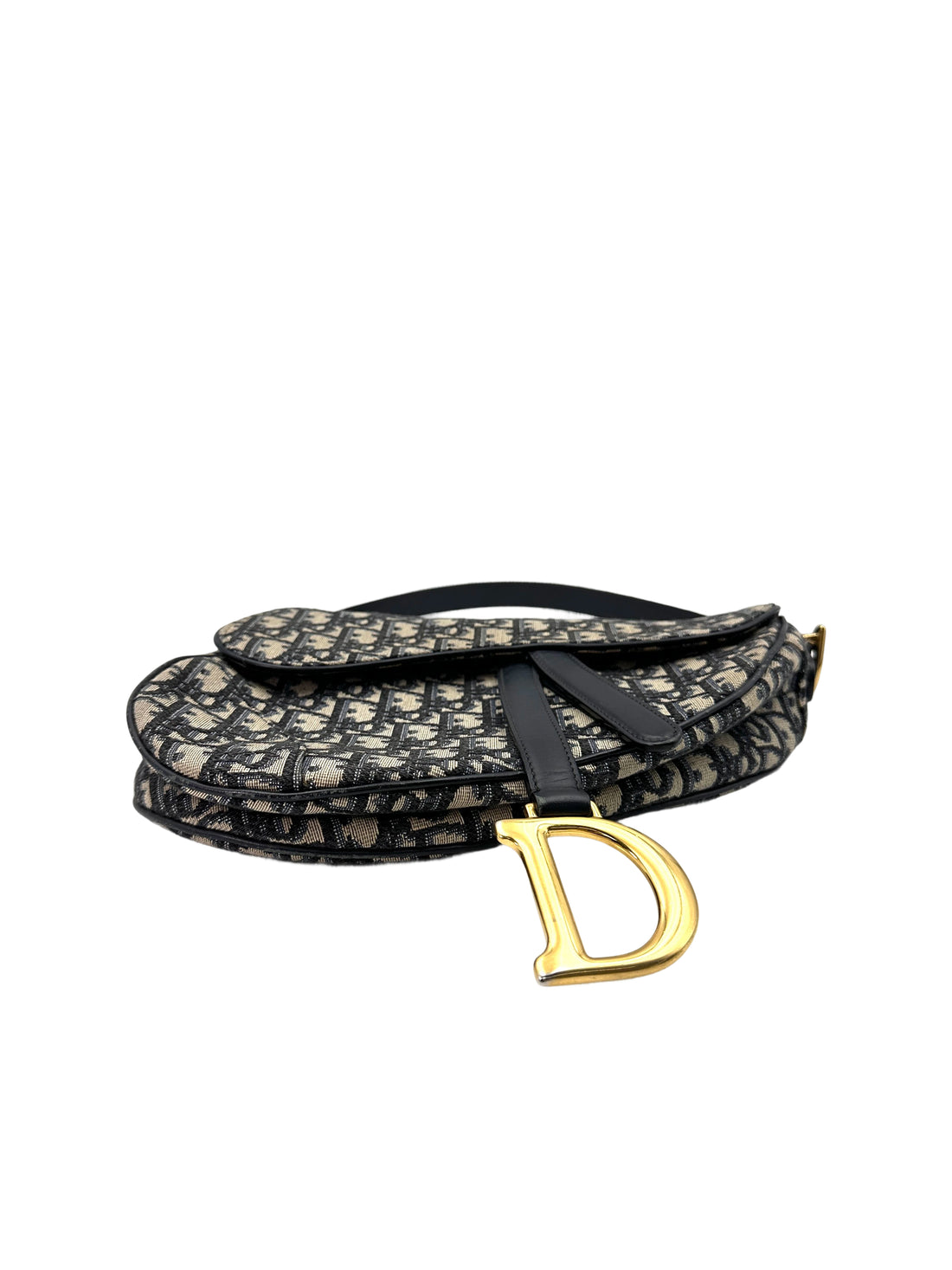 Christian Dior Oblique Black Jacquard Saddle Bag DR638