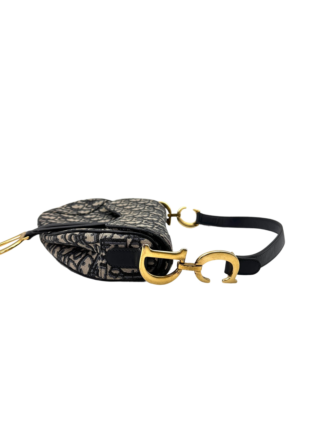 Christian Dior Oblique Black Jacquard Saddle Bag DR638
