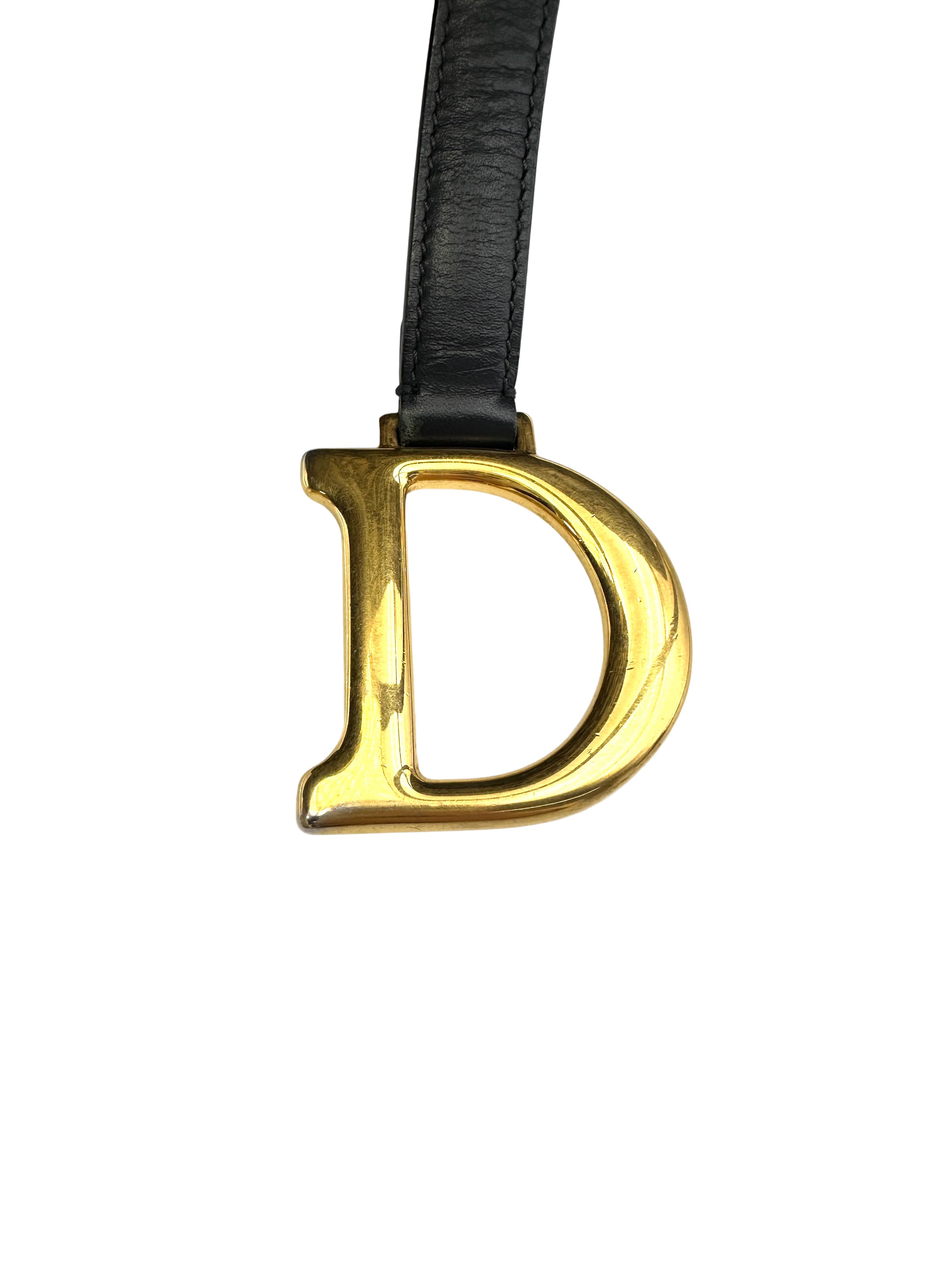 Christian Dior Oblique Black Jacquard Saddle Bag DR638