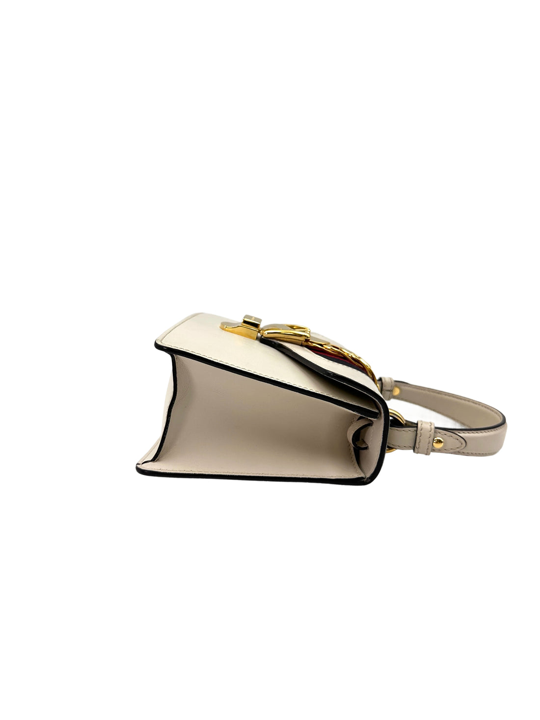 Gucci Sylvie White Leather Small Size Shoulder Bag GG825