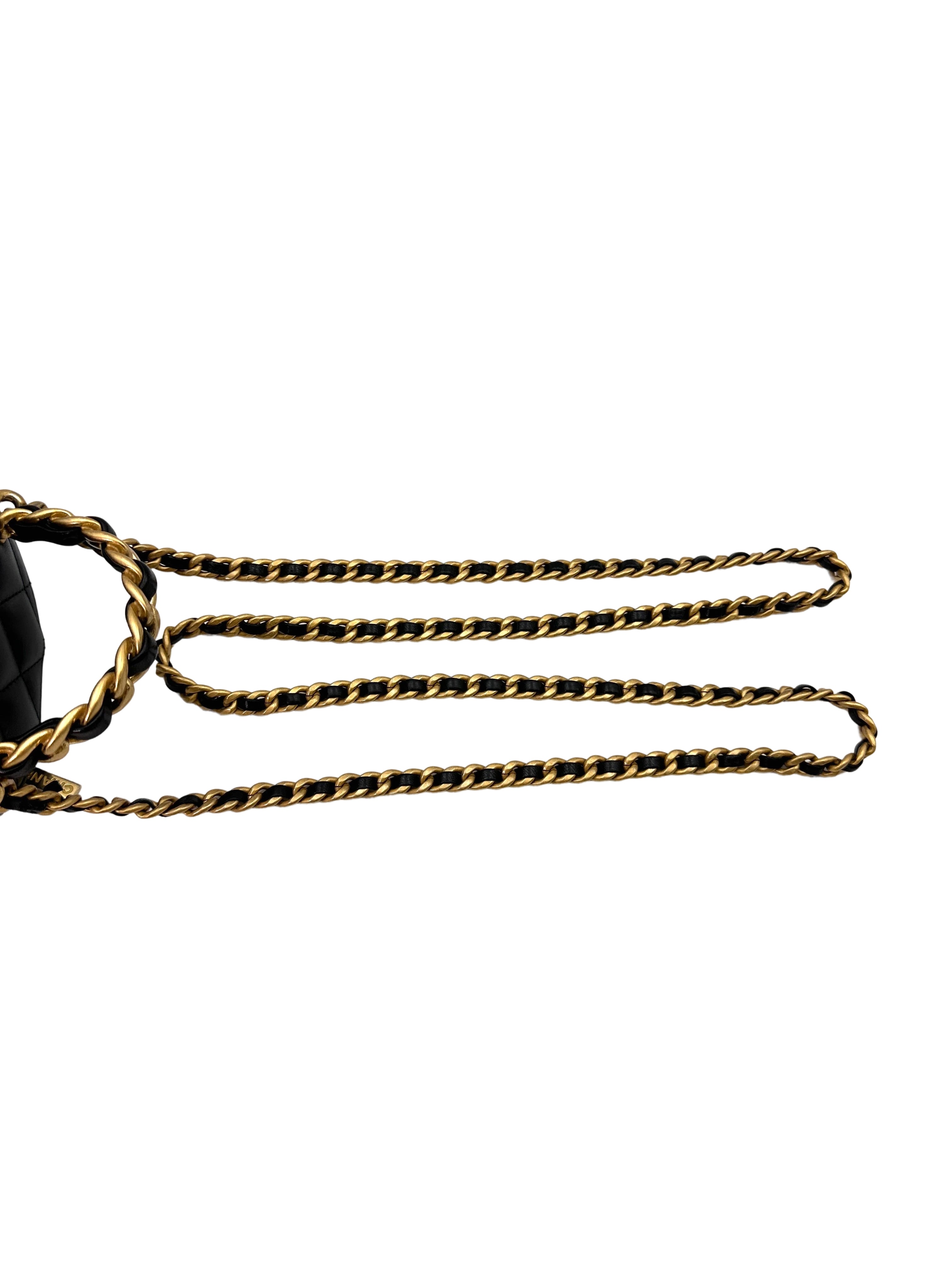 Chanel 22A Black Quilted Lambskin Bucket Bag With Gold Hardware(G4***18) CC1662