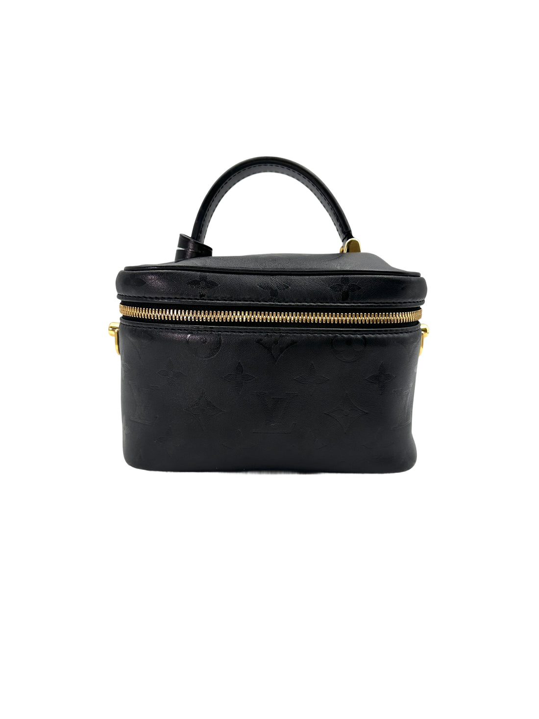 Louis Vuitton Vanity PM Black Monogram Leather Handle Bag LV2362
