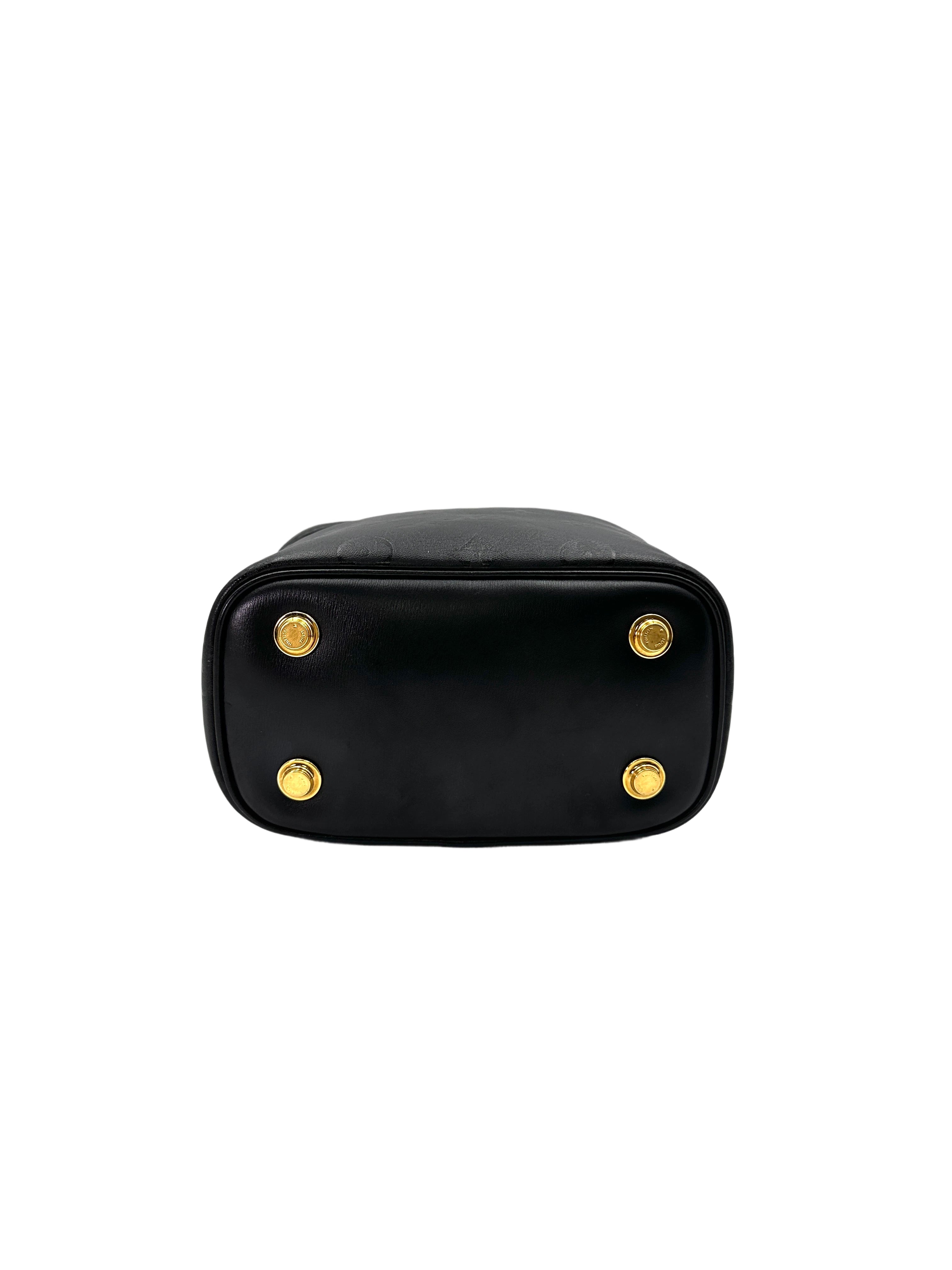 Louis Vuitton Vanity PM Black Monogram Leather Handle Bag LV2362