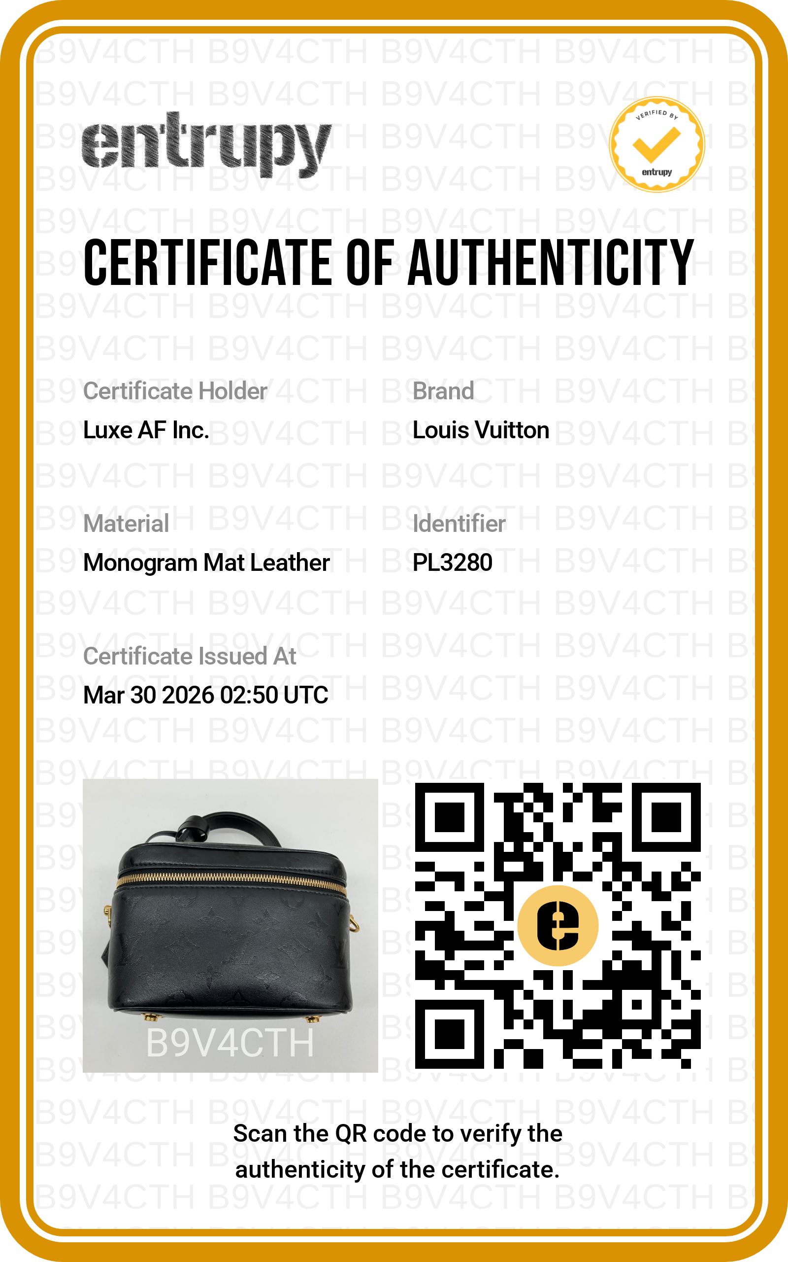Louis Vuitton Vanity PM Black Monogram Leather Handle Bag LV2362