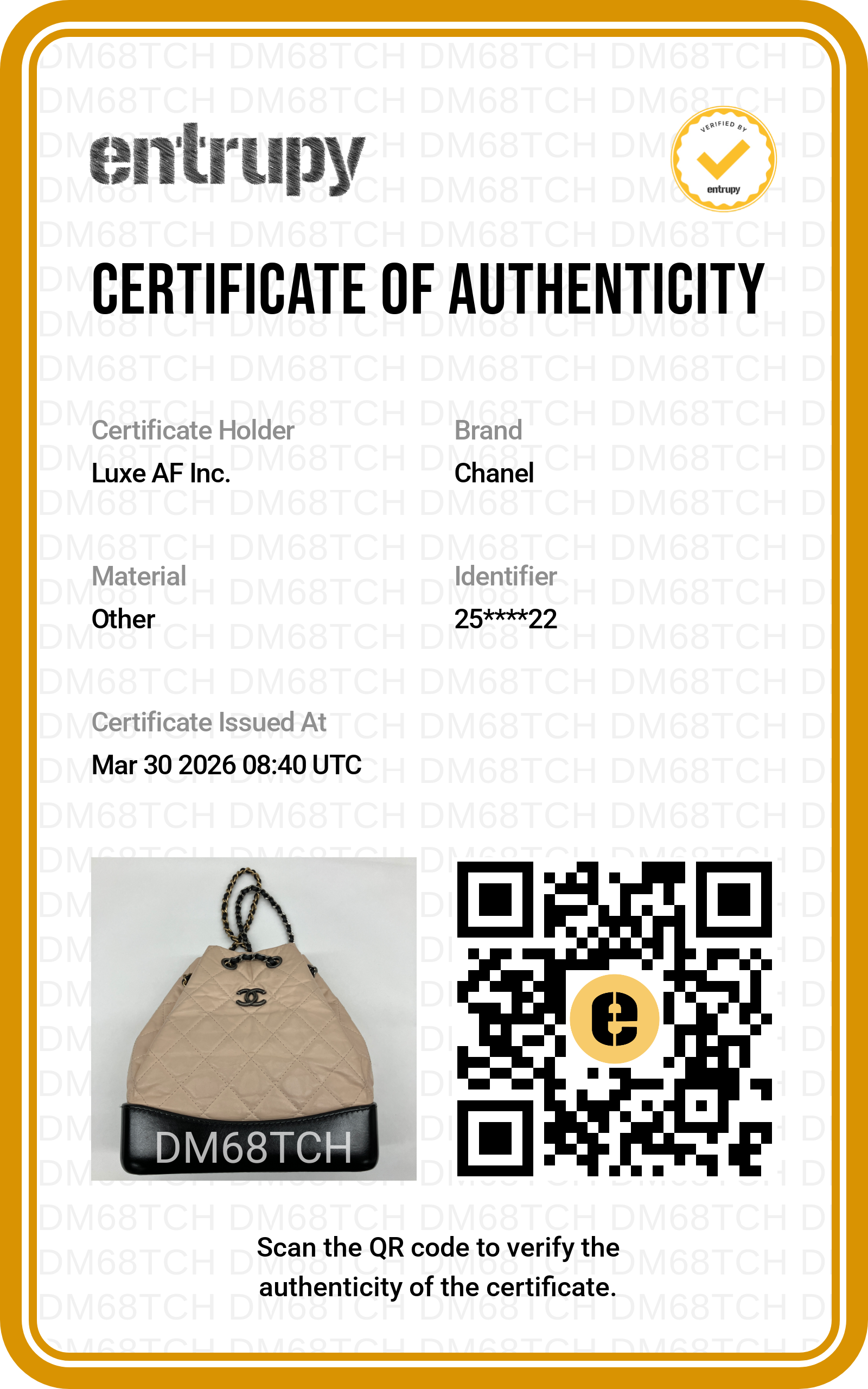 Chanel Gabrielle Beige/Black Quilted Leather Small Size Backpack(25***22) CC1668