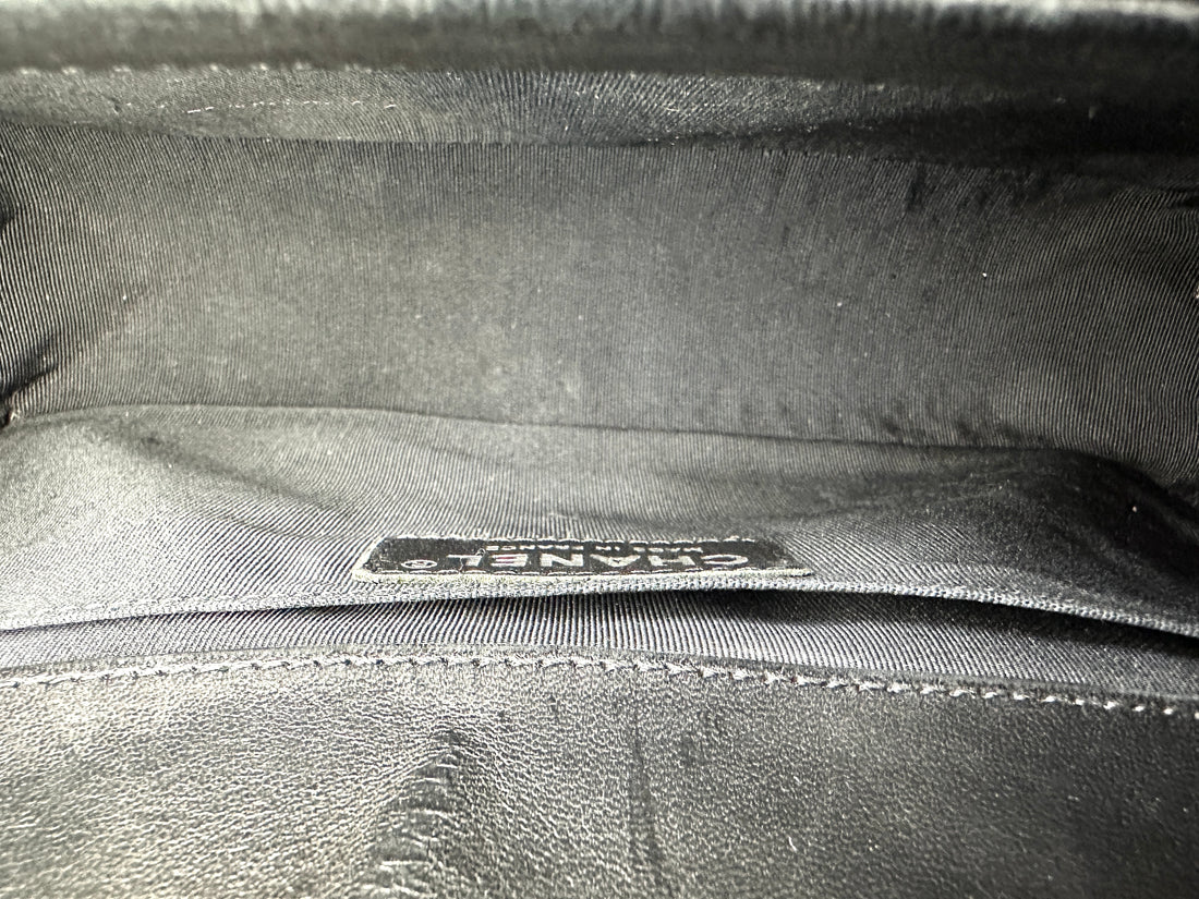 Chanel LeBoy Black Quilted Leather Flap Bag With Silver Buckle(20***56) CC1672