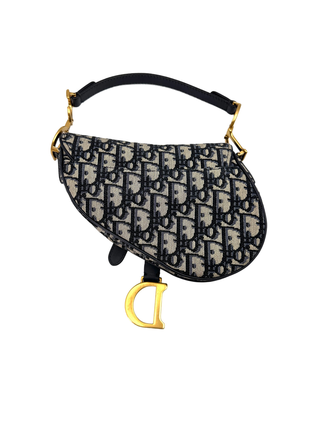 Christian Dior Oblique Black Jacquard Small Size Saddle Bag DR639