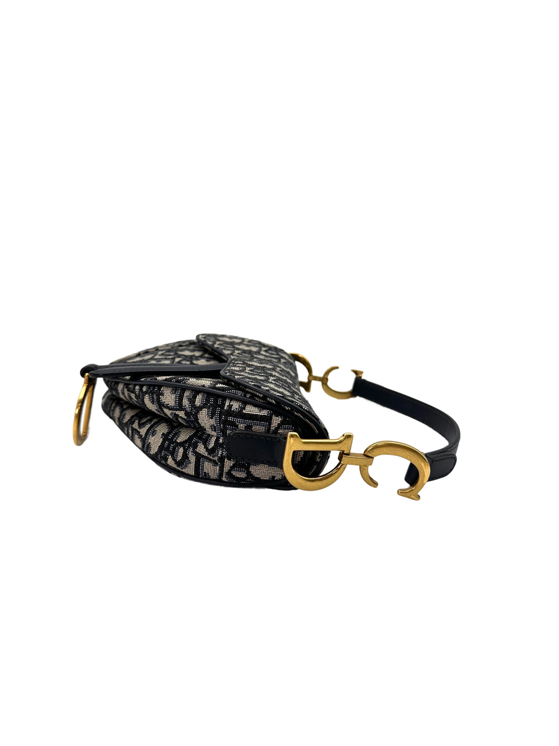 Christian Dior Oblique Black Jacquard Small Size Saddle Bag DR639
