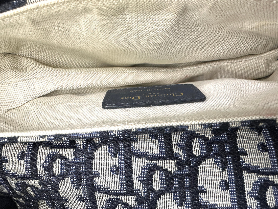 Christian Dior Oblique Black Jacquard Small Size Saddle Bag DR639