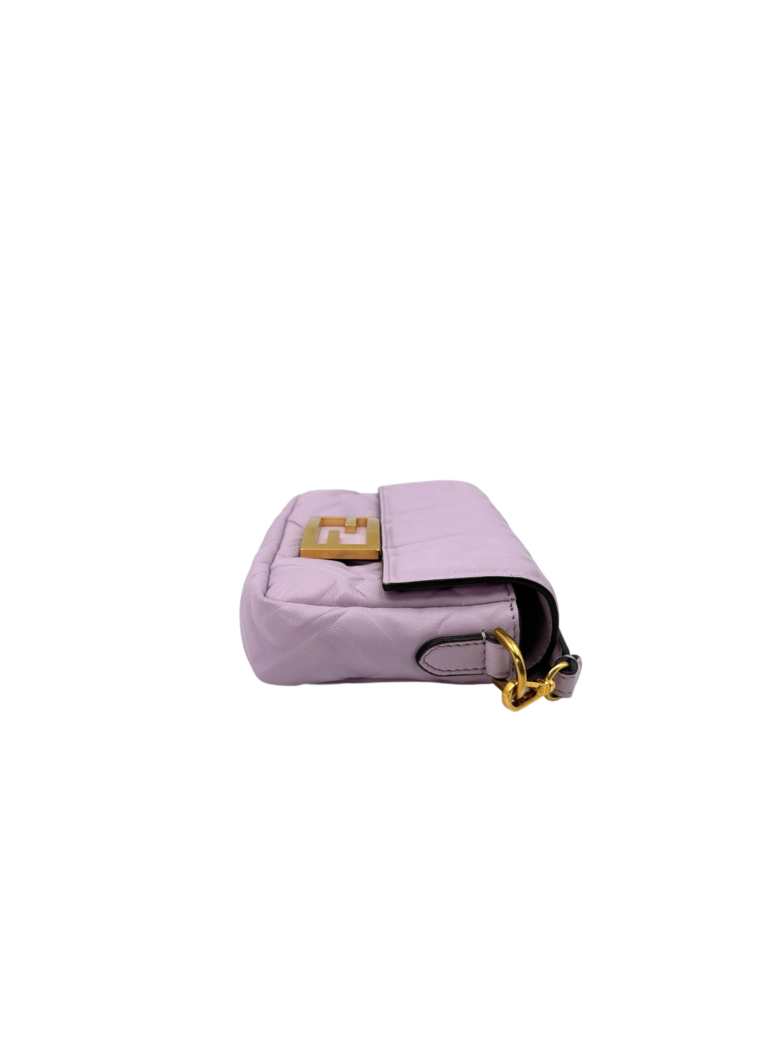 Fendi Baguette Light Purple Logo-Embossed Leather Shoulder Bag FF92