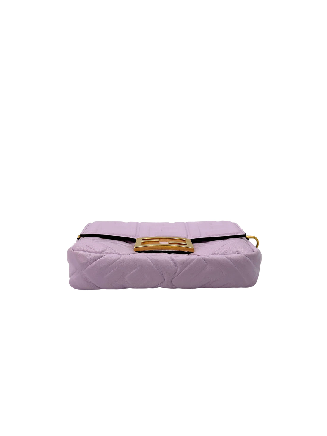 Fendi Baguette Light Purple Logo-Embossed Leather Shoulder Bag FF92