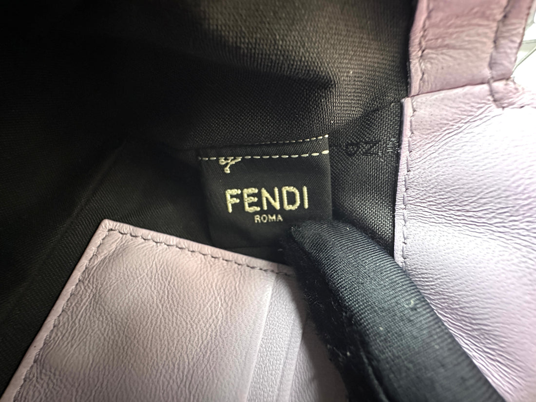 Fendi Baguette Light Purple Logo-Embossed Leather Shoulder Bag FF92