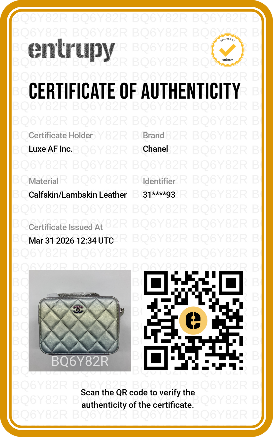 Chanel 21K Rainbow Gradient Metallic Quilted Lambskin Camera Case(31***93) CC1677