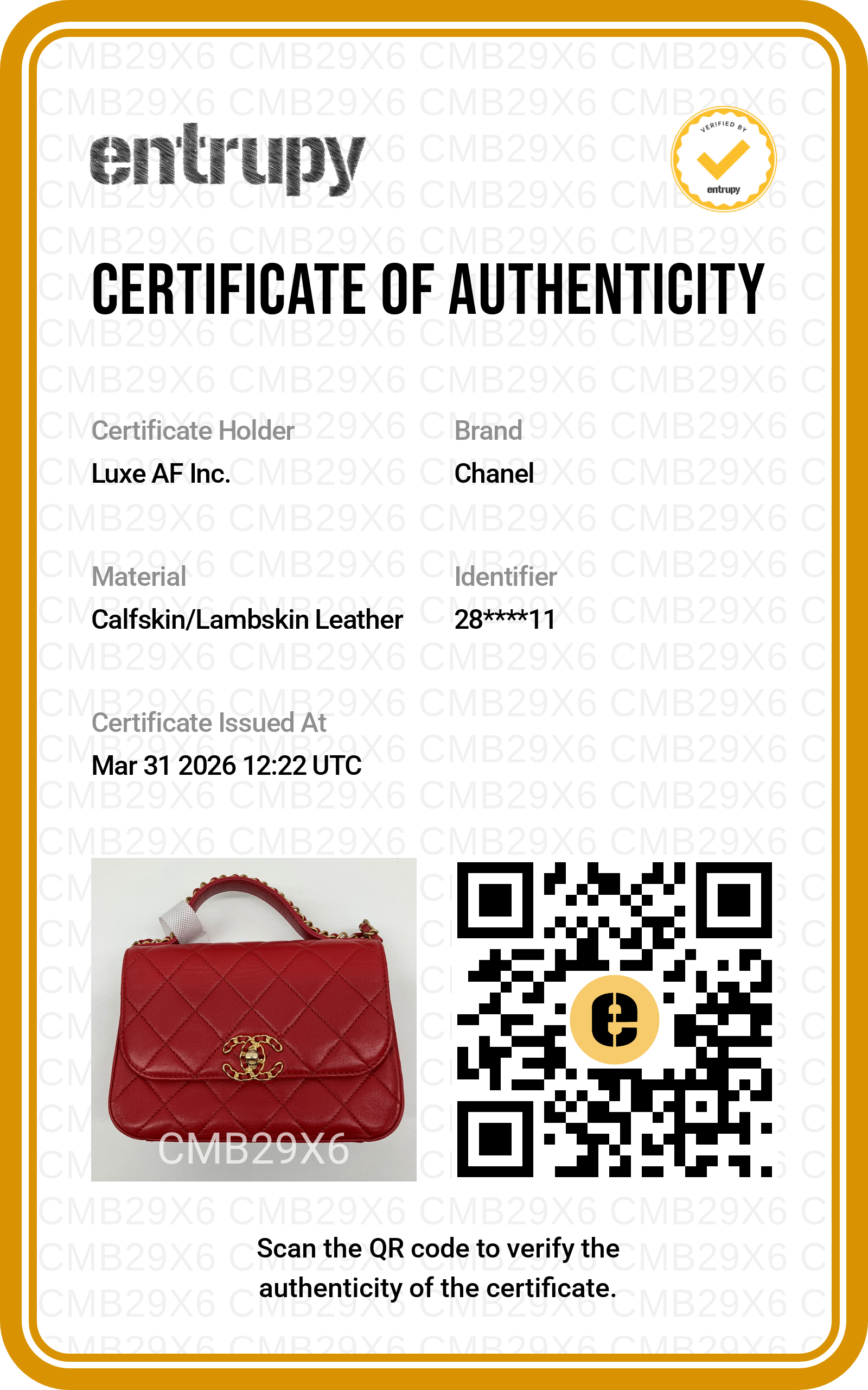 Chanel Red Quilted Leather Infinity Chain Top Handle Bag(28***11) CC1678
