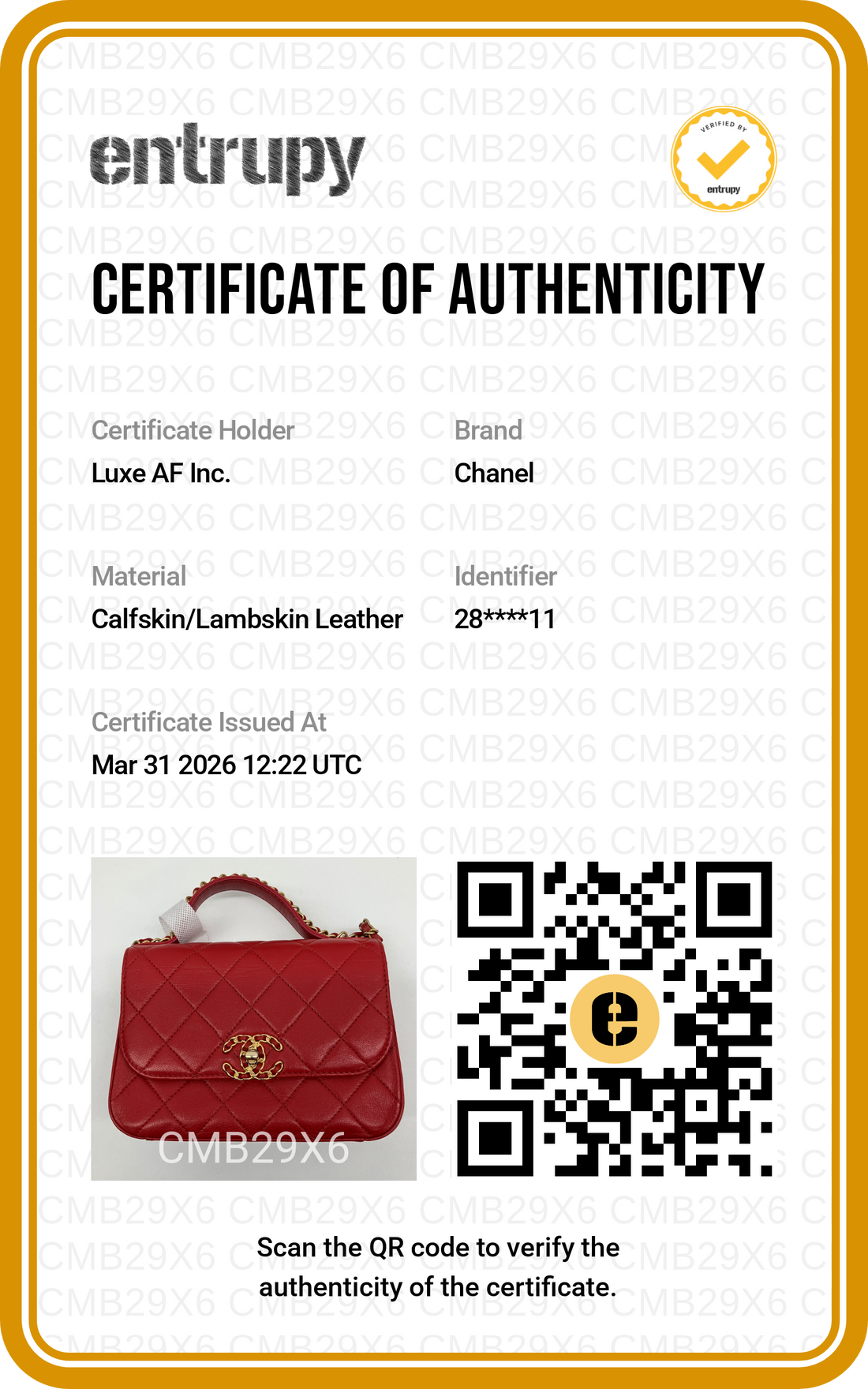 Chanel Red Quilted Leather Infinity Chain Top Handle Bag(28***11) CC1678