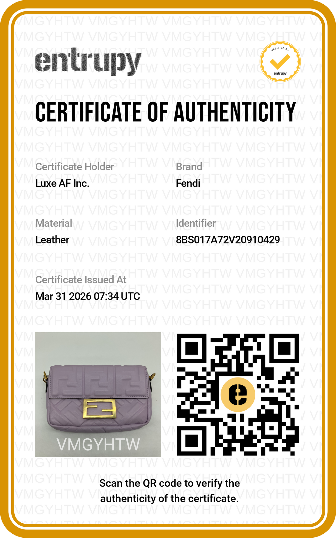 Fendi Baguette Light Purple Logo-Embossed Leather Shoulder Bag FF92