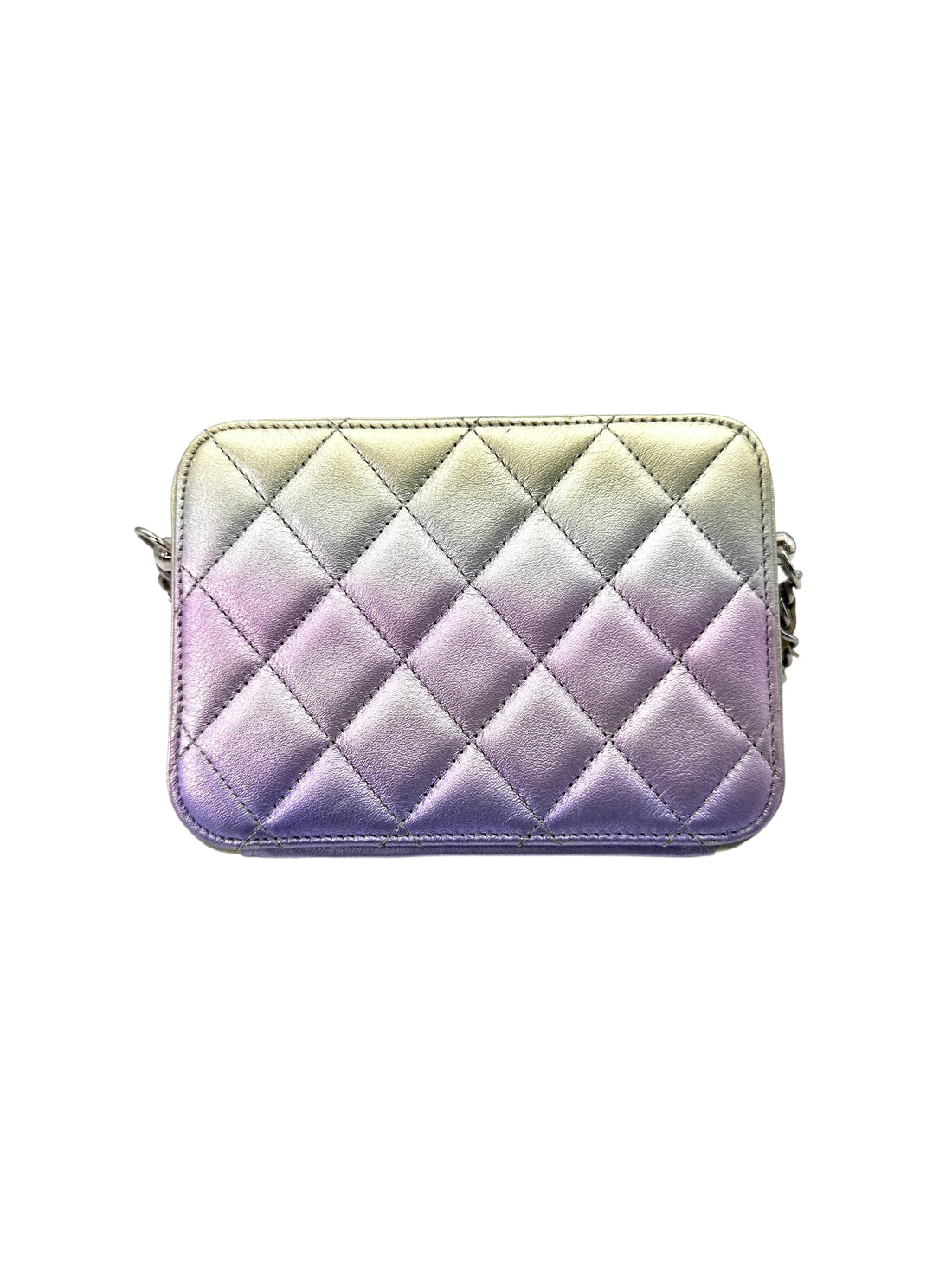 Chanel 21K Rainbow Gradient Metallic Quilted Lambskin Camera Case(31***93) CC1677
