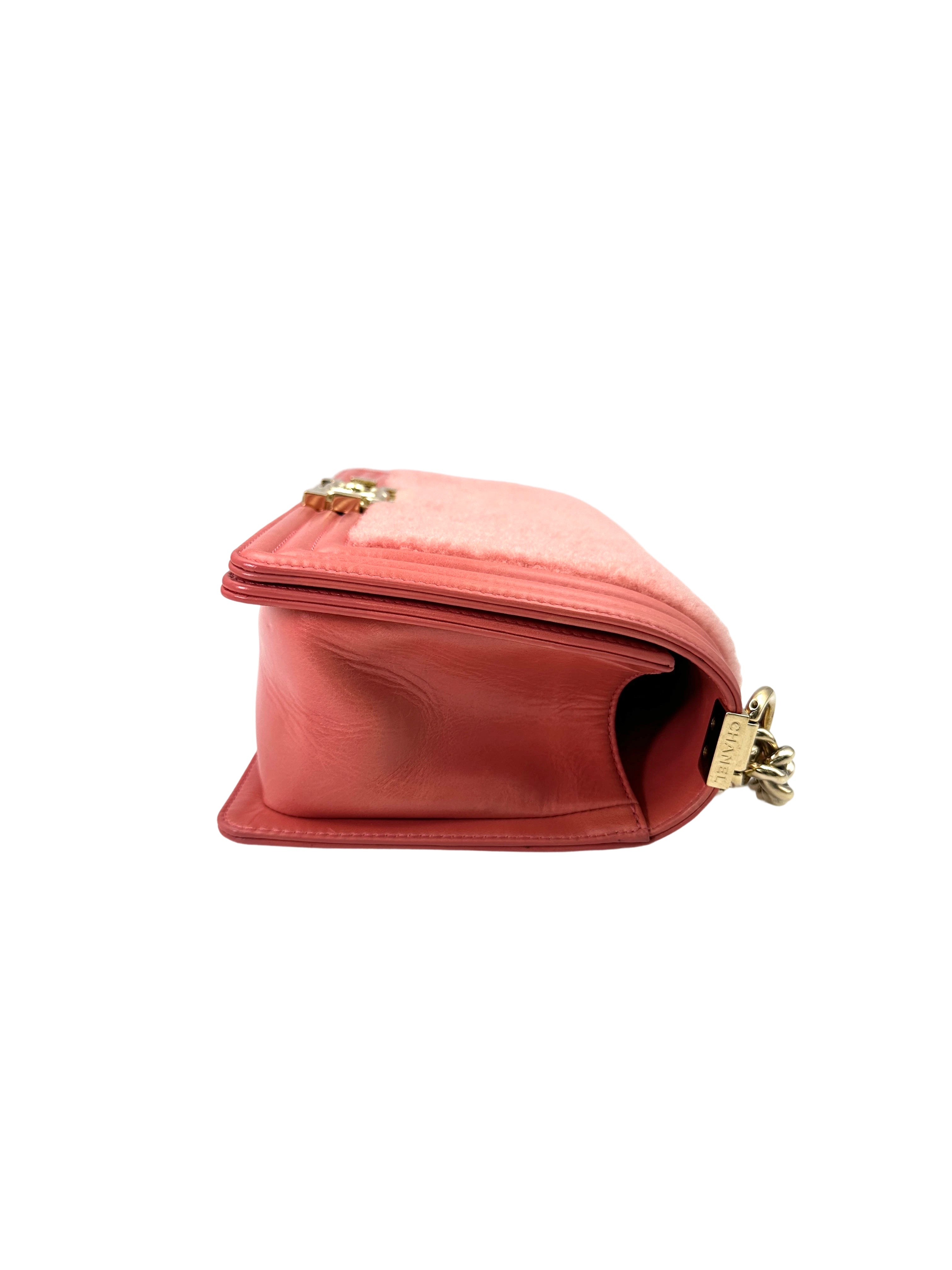 Chanel LeBoy Red Shearling Leather Flap Bag With Gold Hardware(23***30) CC1682