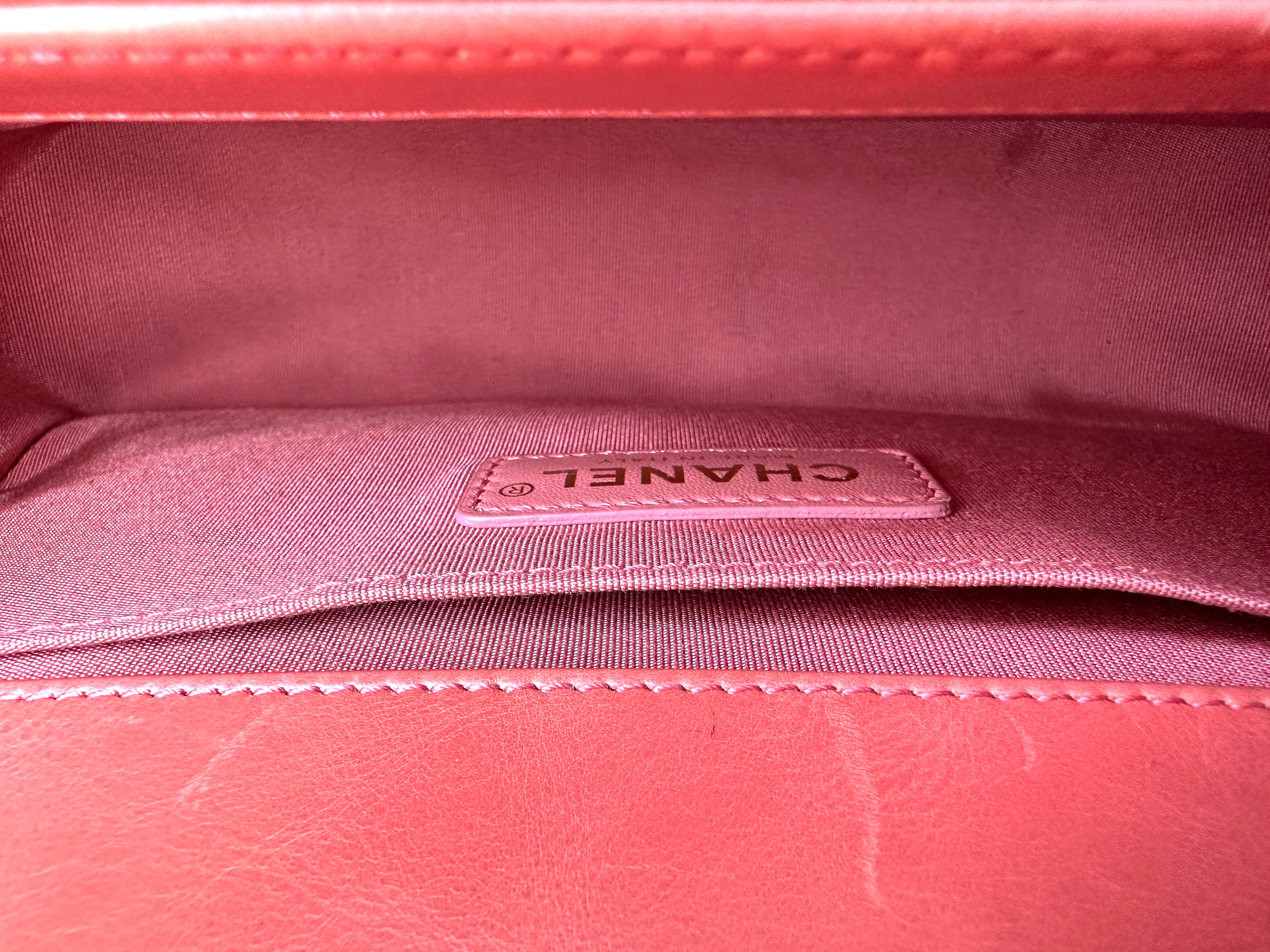 Chanel LeBoy Red Shearling Leather Flap Bag With Gold Hardware(23***30) CC1682