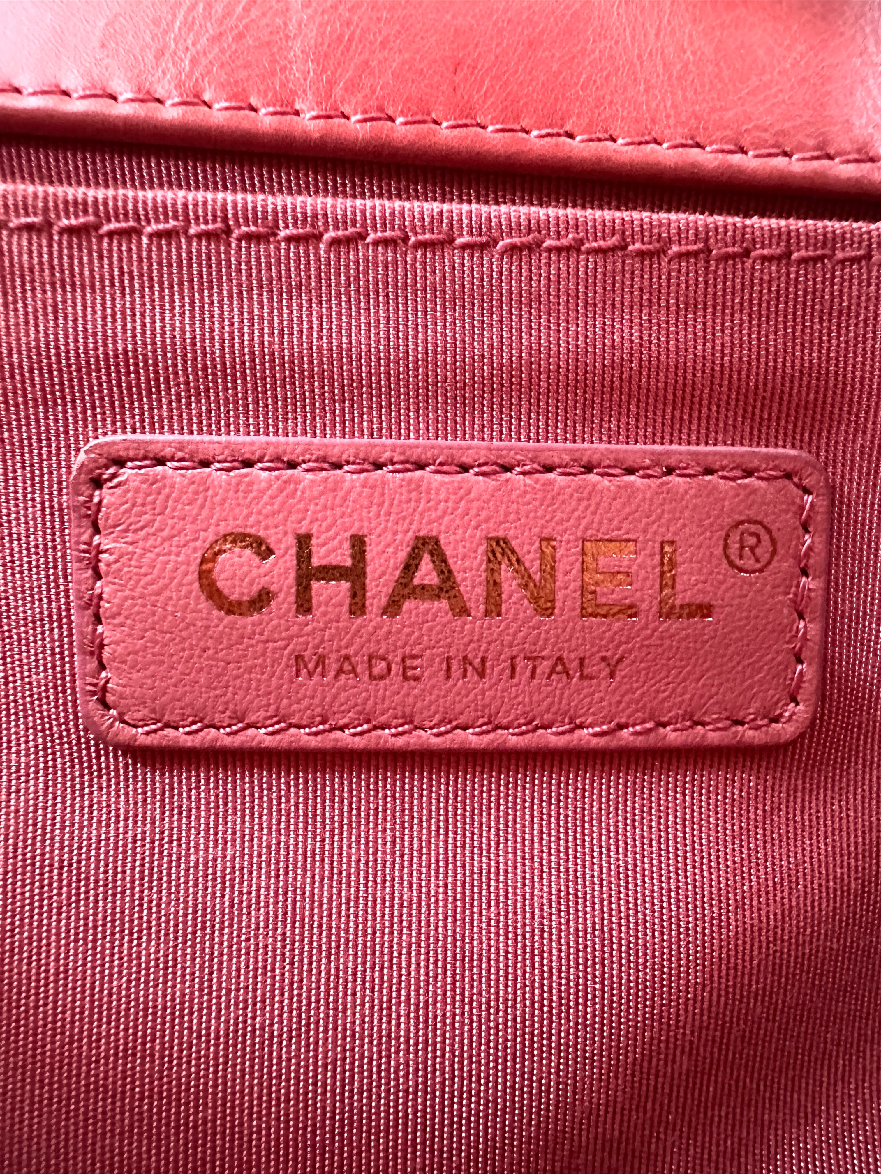 Chanel LeBoy Red Shearling Leather Flap Bag With Gold Hardware(23***30) CC1682