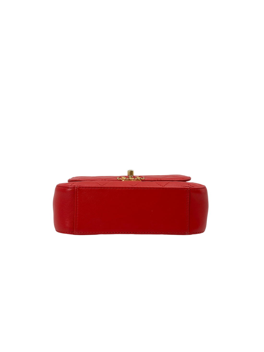 Chanel Red Quilted Leather Infinity Chain Top Handle Bag(28***11) CC1678