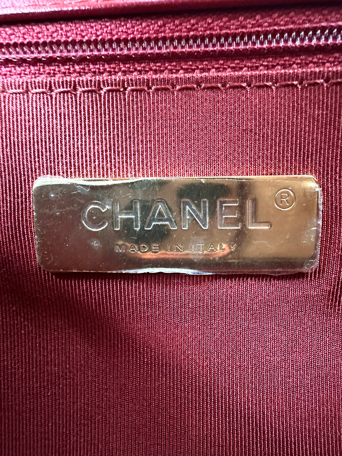 Chanel Red Quilted Leather Infinity Chain Top Handle Bag(28***11) CC1678
