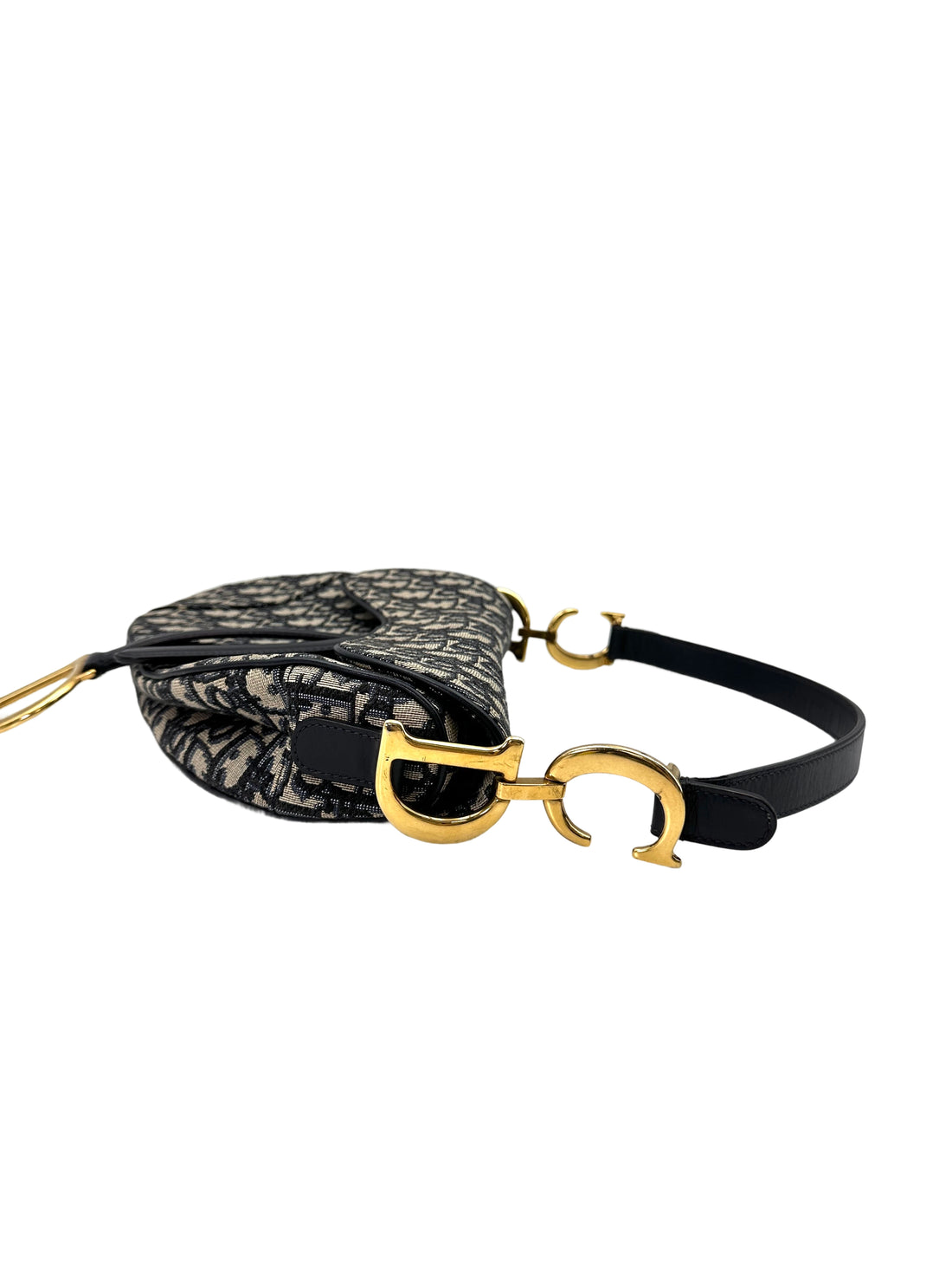 Christian Dior Oblique Black Jacquard Medium Size Saddle Bag DR641