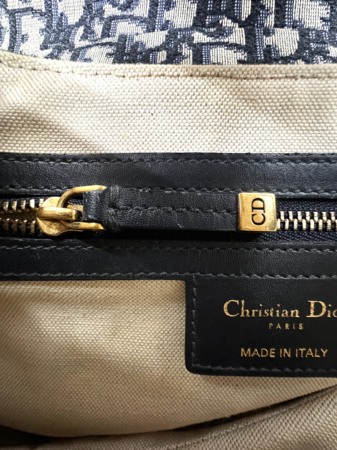 Christian Dior Oblique Black Jacquard Medium Size Saddle Bag DR641