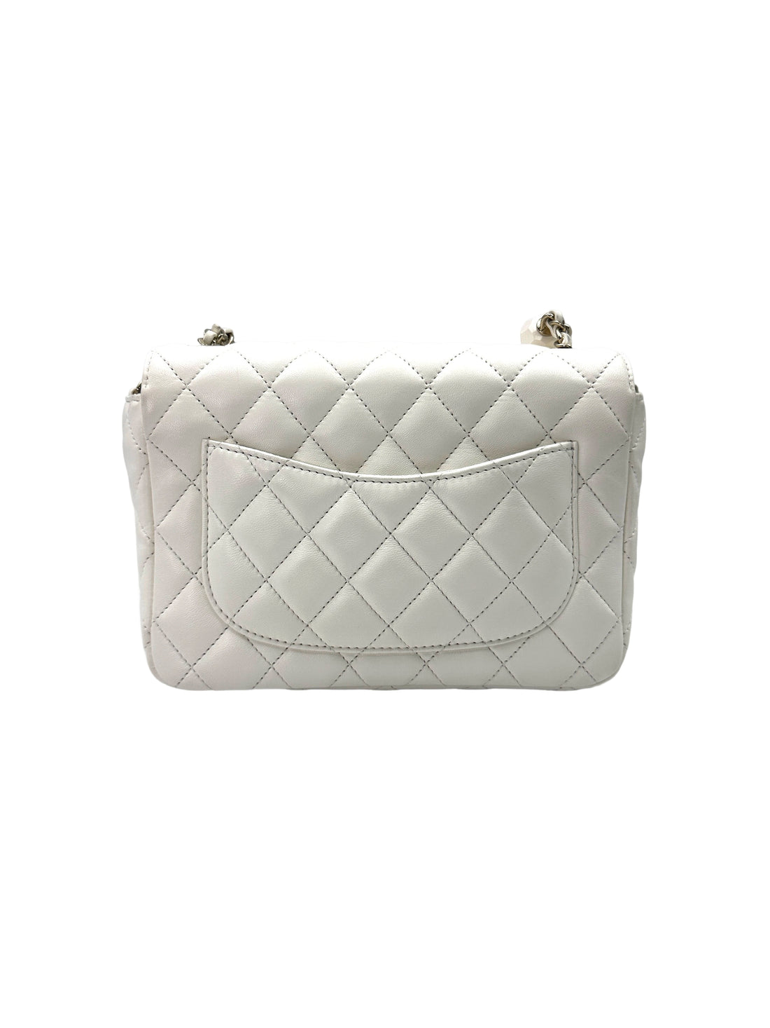 Chanel White Quilted Lambskin Flap Bag With Decorative Ball Chain(P1***EJ) CC1686