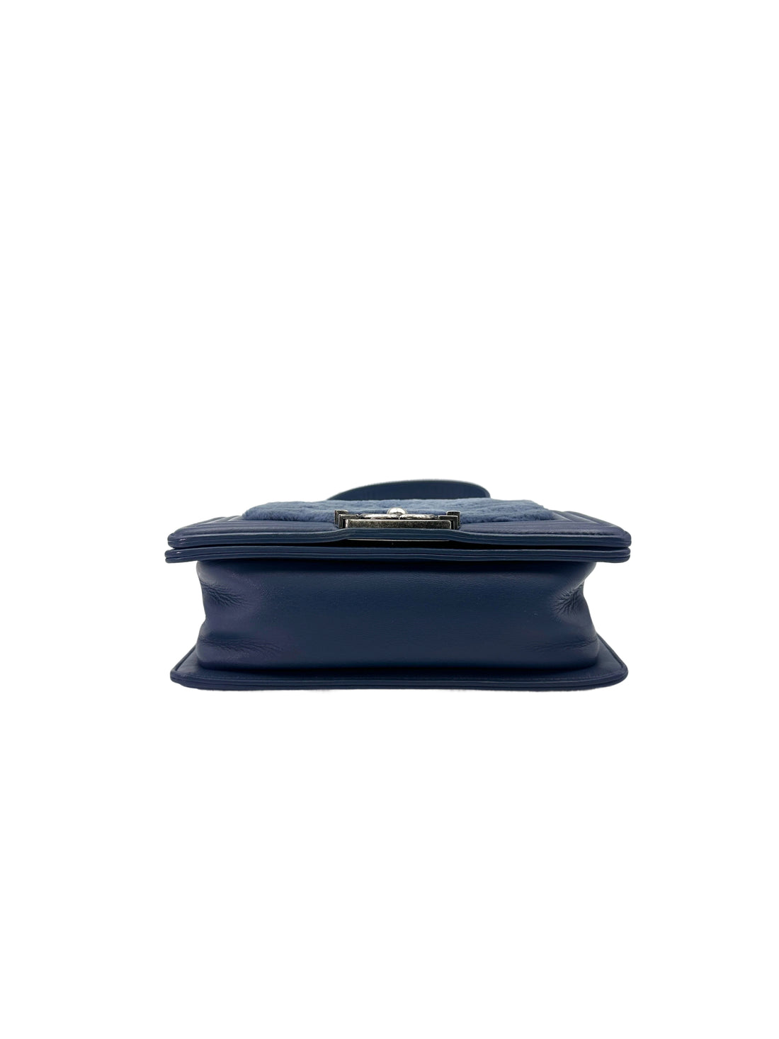 Chanel LeBoy Navy Shearling Leather Flap Bag With Gold Hardware(18***32) CC1681
