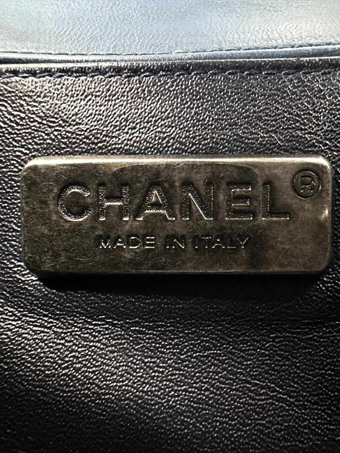 Chanel LeBoy Navy Shearling Leather Flap Bag With Gold Hardware(18***32) CC1681