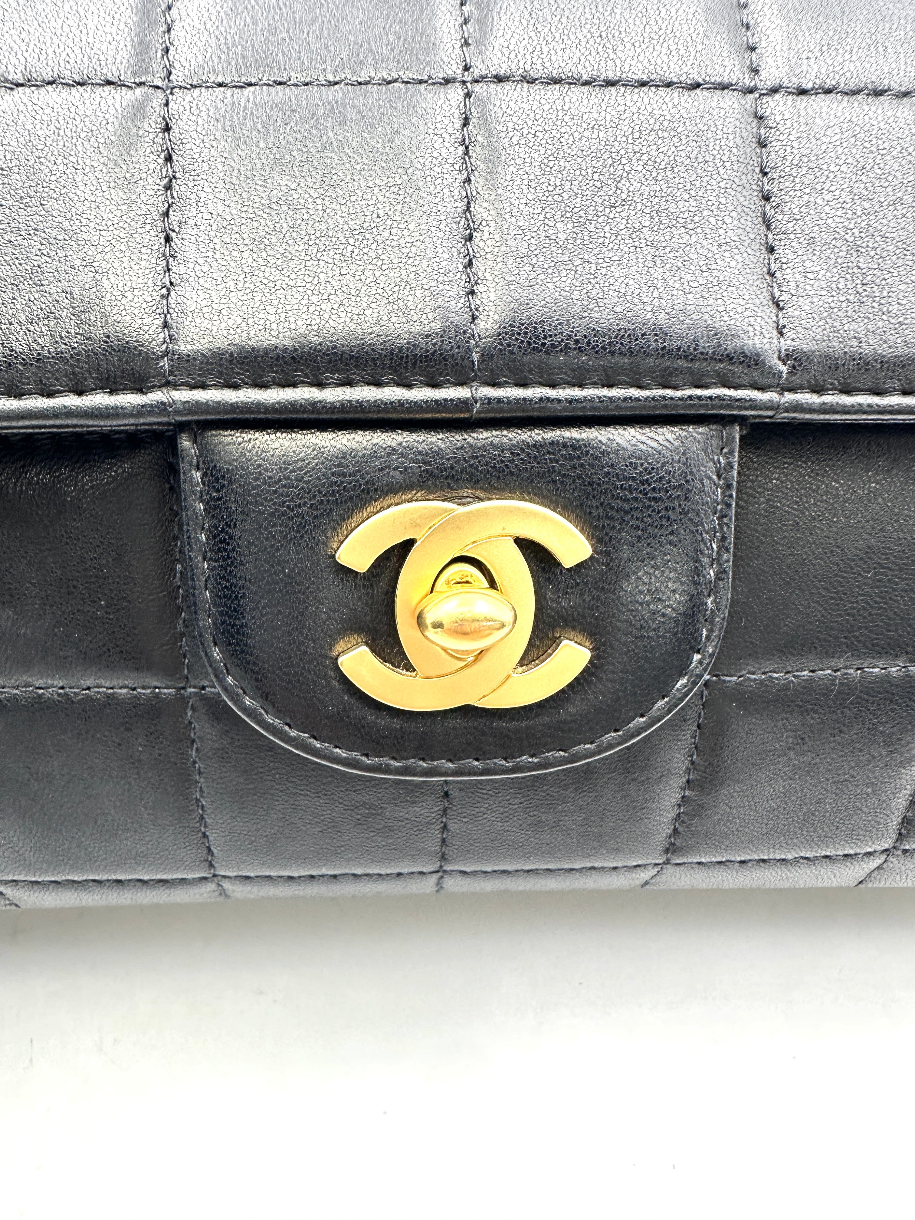 Chanel Chocolate Bar Black Quilted Lambskin Flap Bag(69***50) CC1685