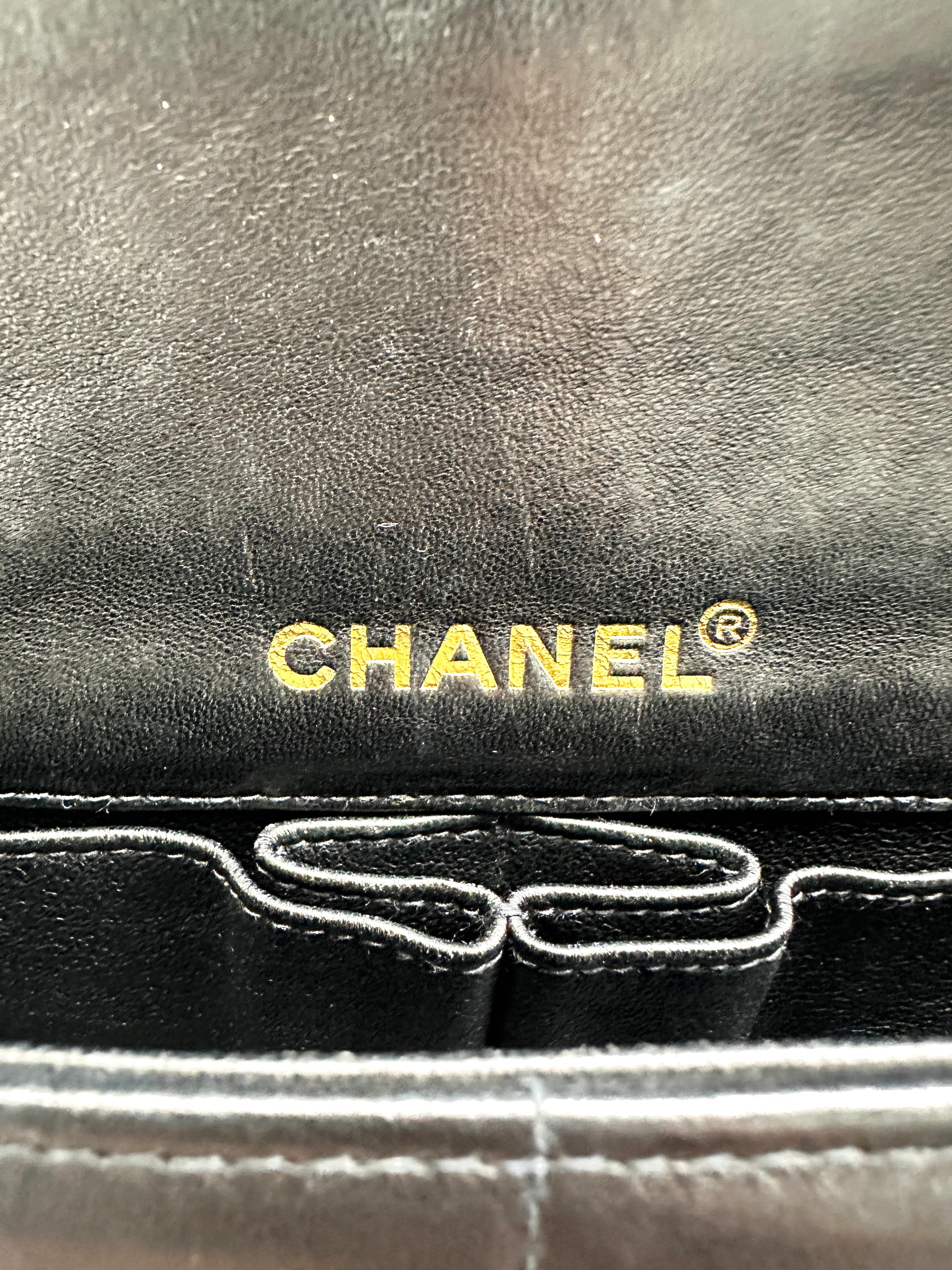 Chanel Chocolate Bar Black Quilted Lambskin Flap Bag(69***50) CC1685