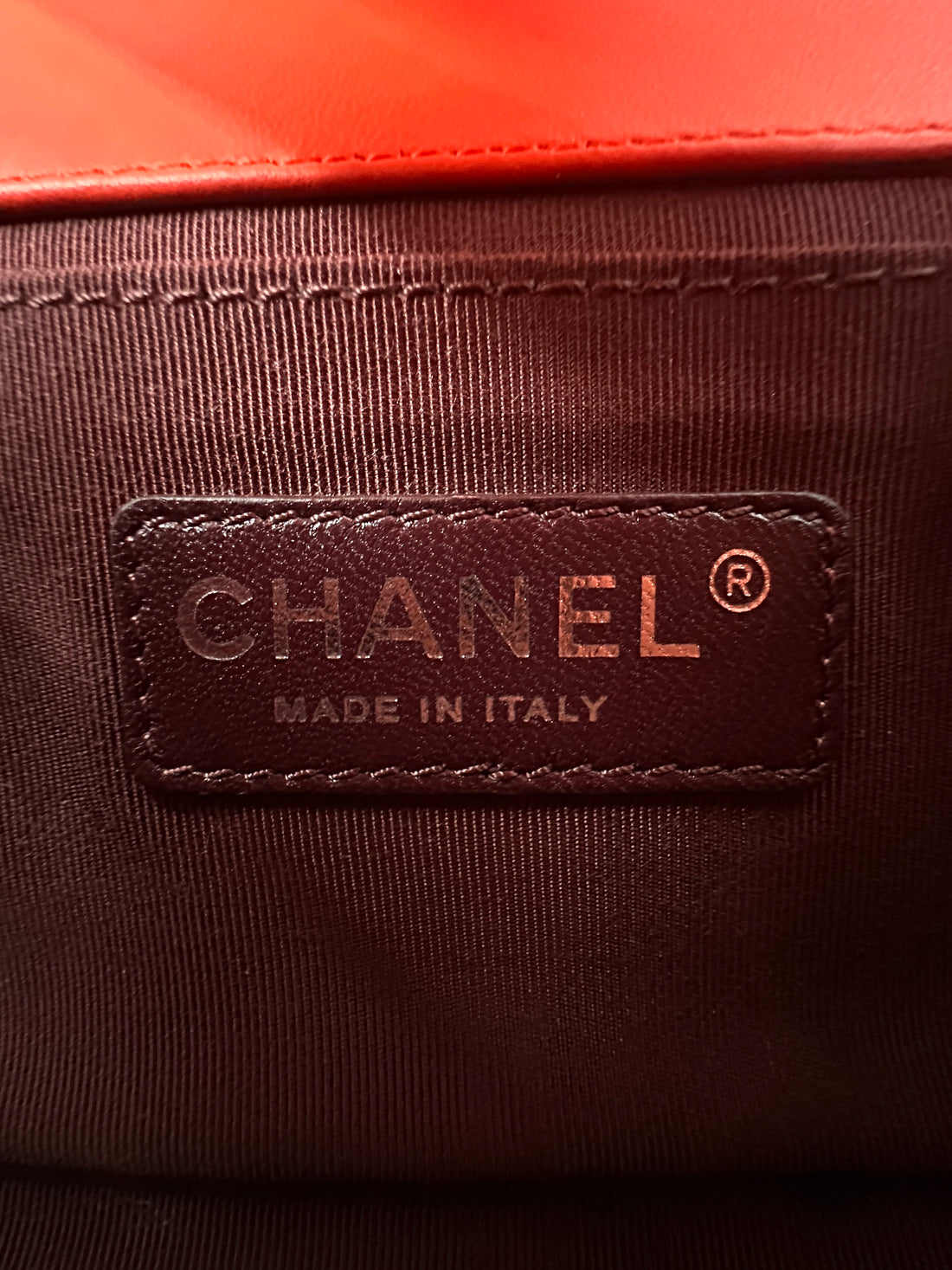 Chanel LeBoy Orange Chevron Quilted Calfskin Small Size Flap Bag With Silver Buckle(20***13) CC1687