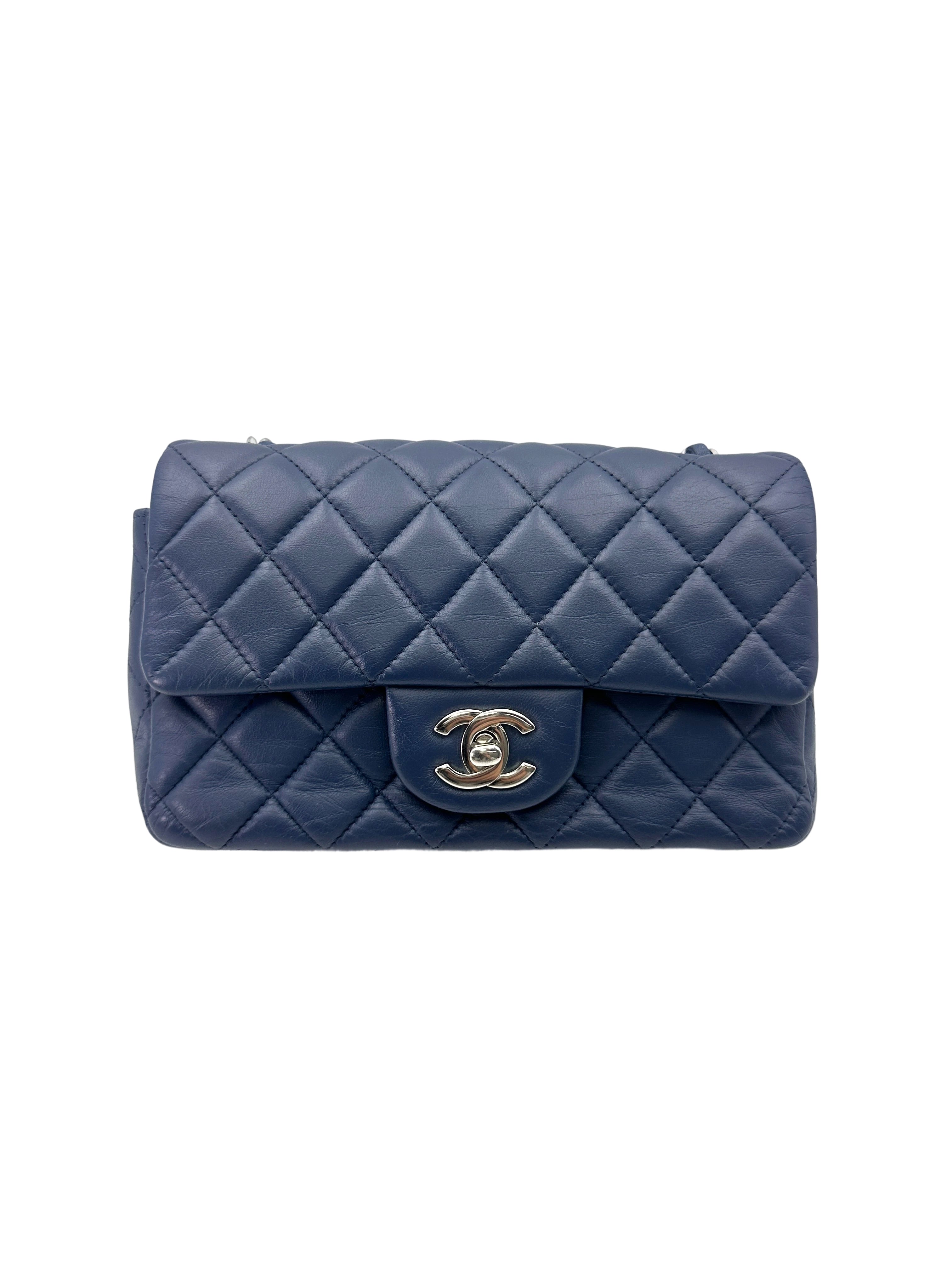 Chanel Classic Flap Iridescent Turquoise Blue Quilted Leather Shoulder Bag(17***09) IRIS118