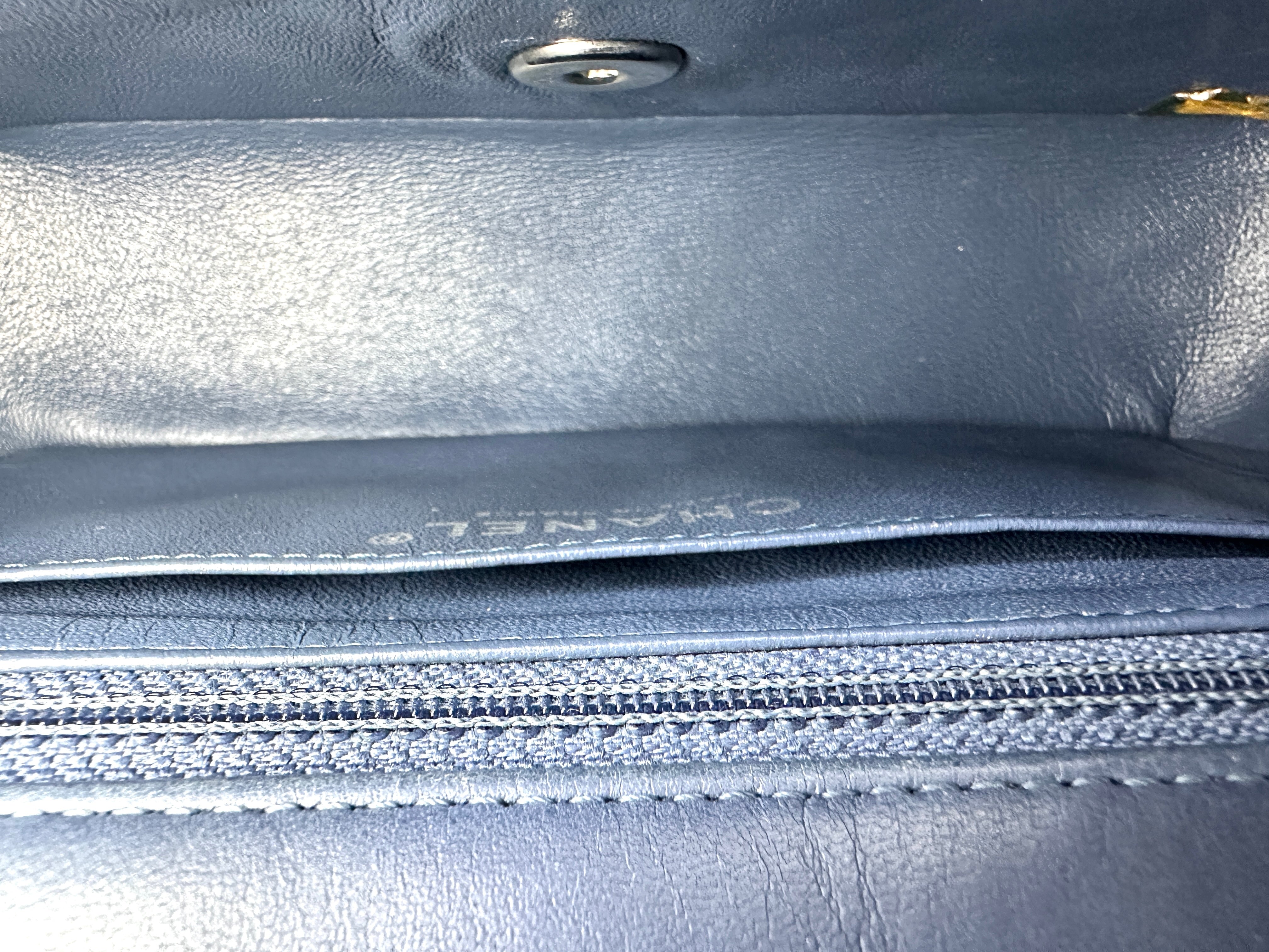 Chanel Classic Flap Iridescent Turquoise Blue Quilted Leather Shoulder Bag(17***09) IRIS118