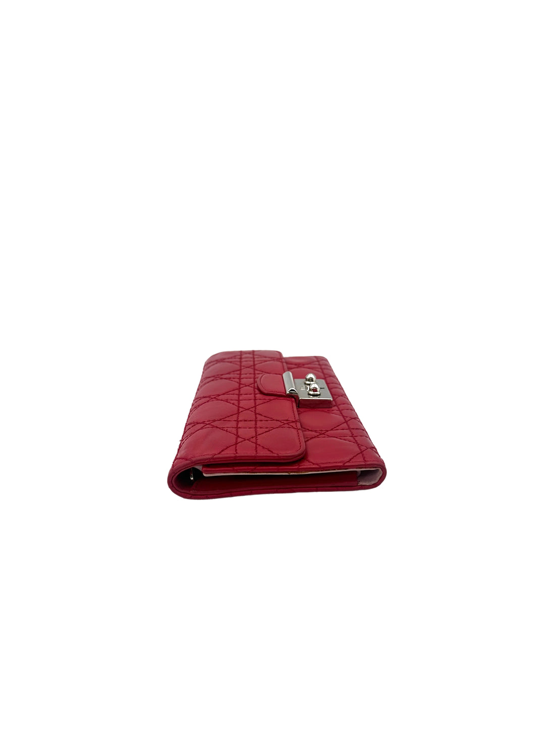 Christian Dior Miss Dior Red Cannage Quilted Leather Long Wallet DR644