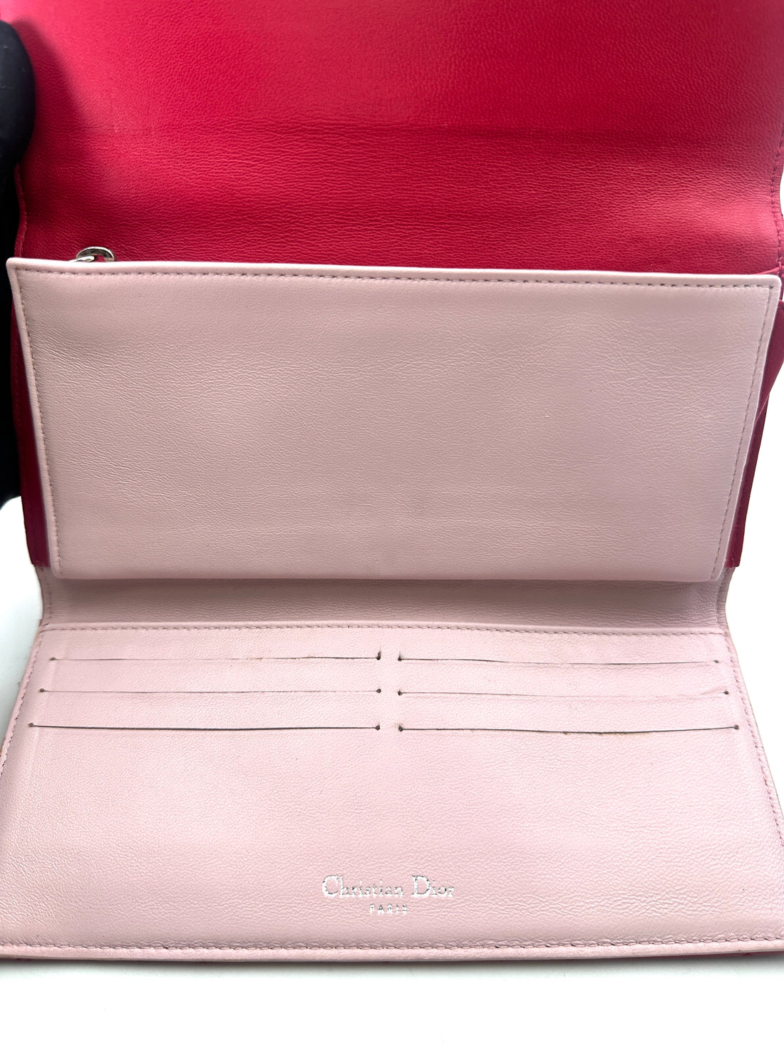 Christian Dior Miss Dior Red Cannage Quilted Leather Long Wallet DR644