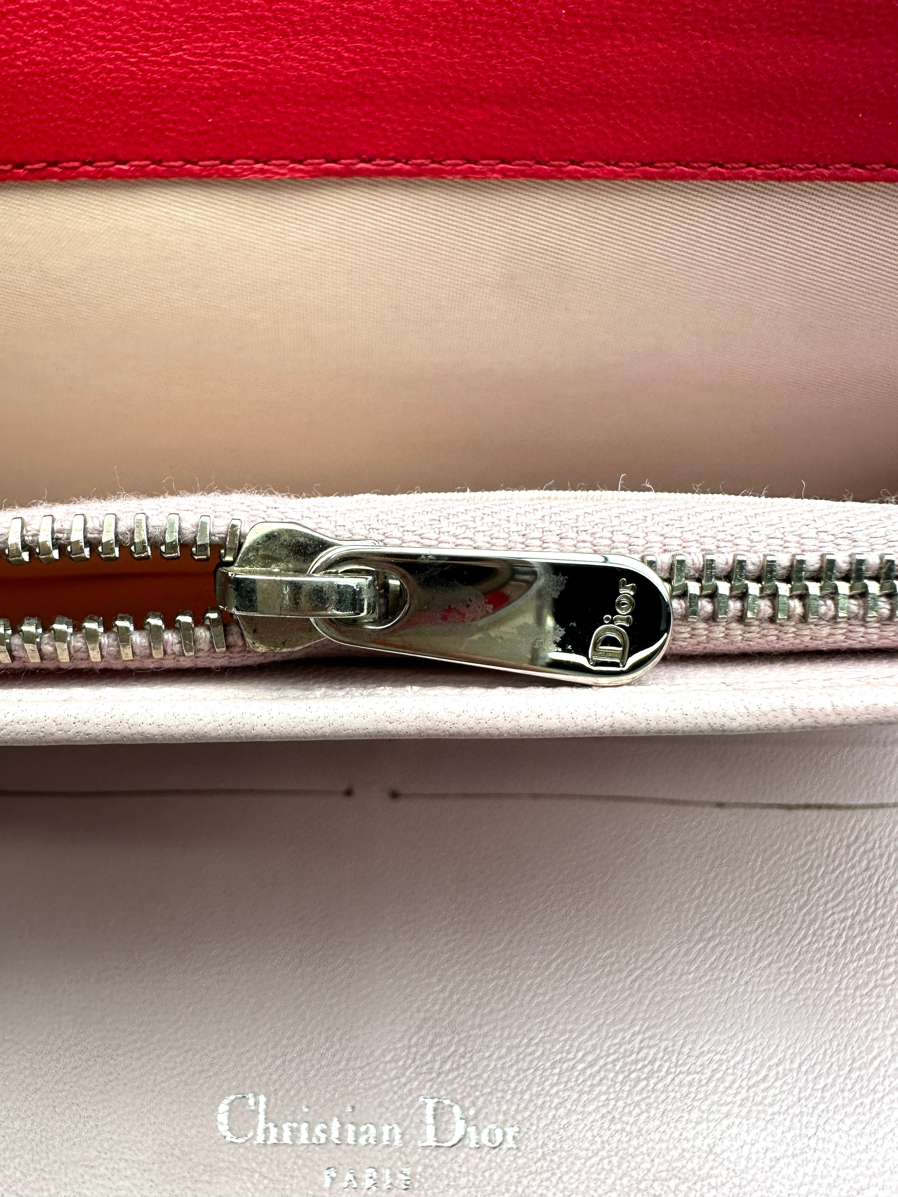 Christian Dior Miss Dior Red Cannage Quilted Leather Long Wallet DR644